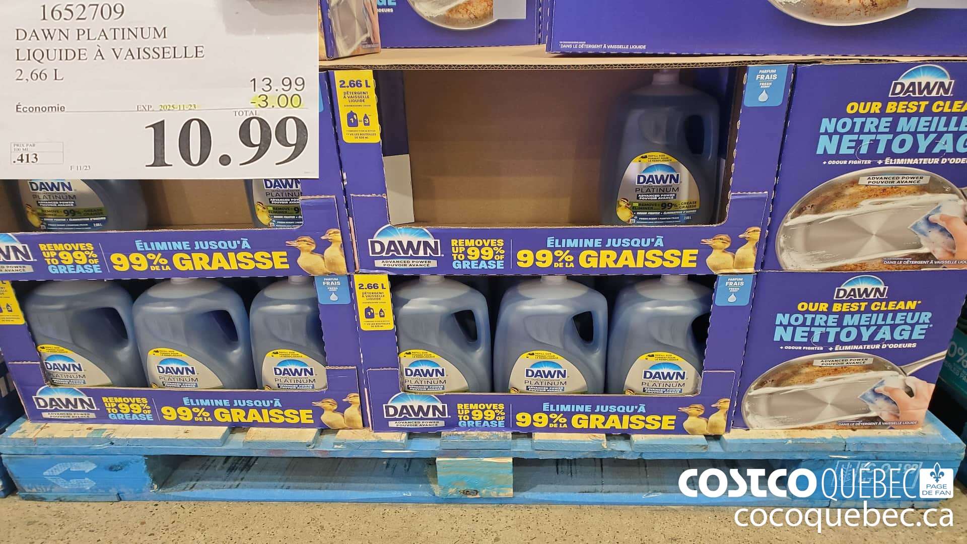 1652709 DAWN PLATINUM LIQUIDE A VAISSELLE 2,66 L  ($3.00 INSTANT SAVINGS EXPIRES ON 2025-11-23) $10.99