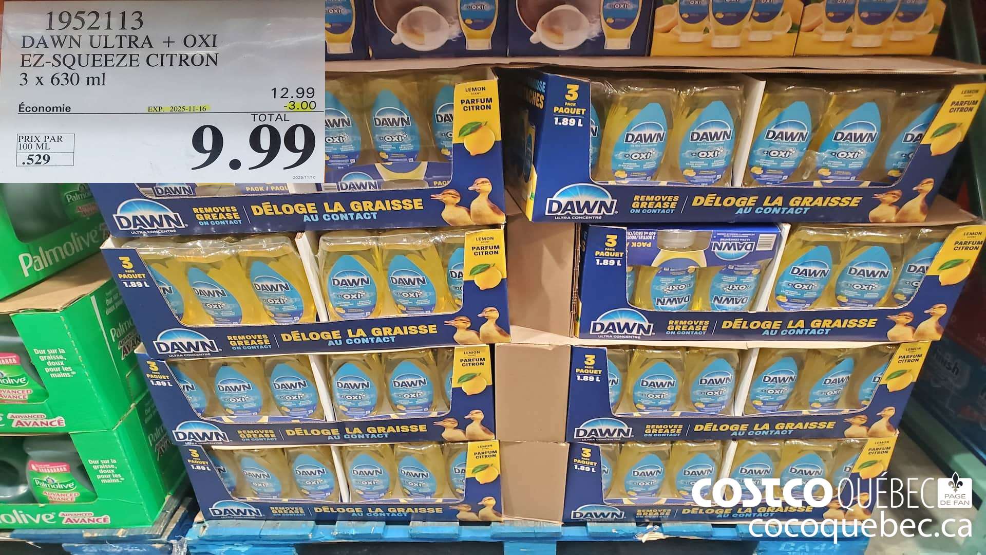 1952113 DAWN ULTRA + OXI EZ-SQUEEZE CITRON 3 X 630ML ($3.00 INSTANT SAVINGS EXPIRES ON 2025-11-16) $9.99