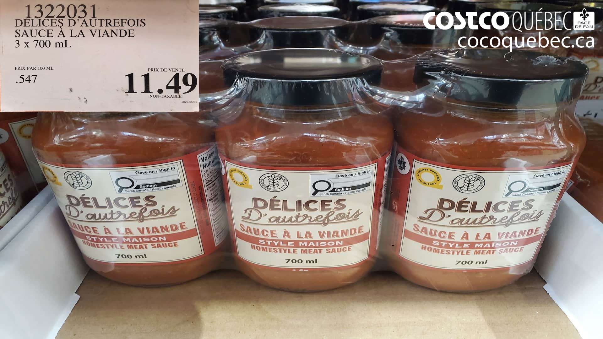 1322031 DELICES D'AUTREFOIS SAUCE A LA VIANDE  $11.49