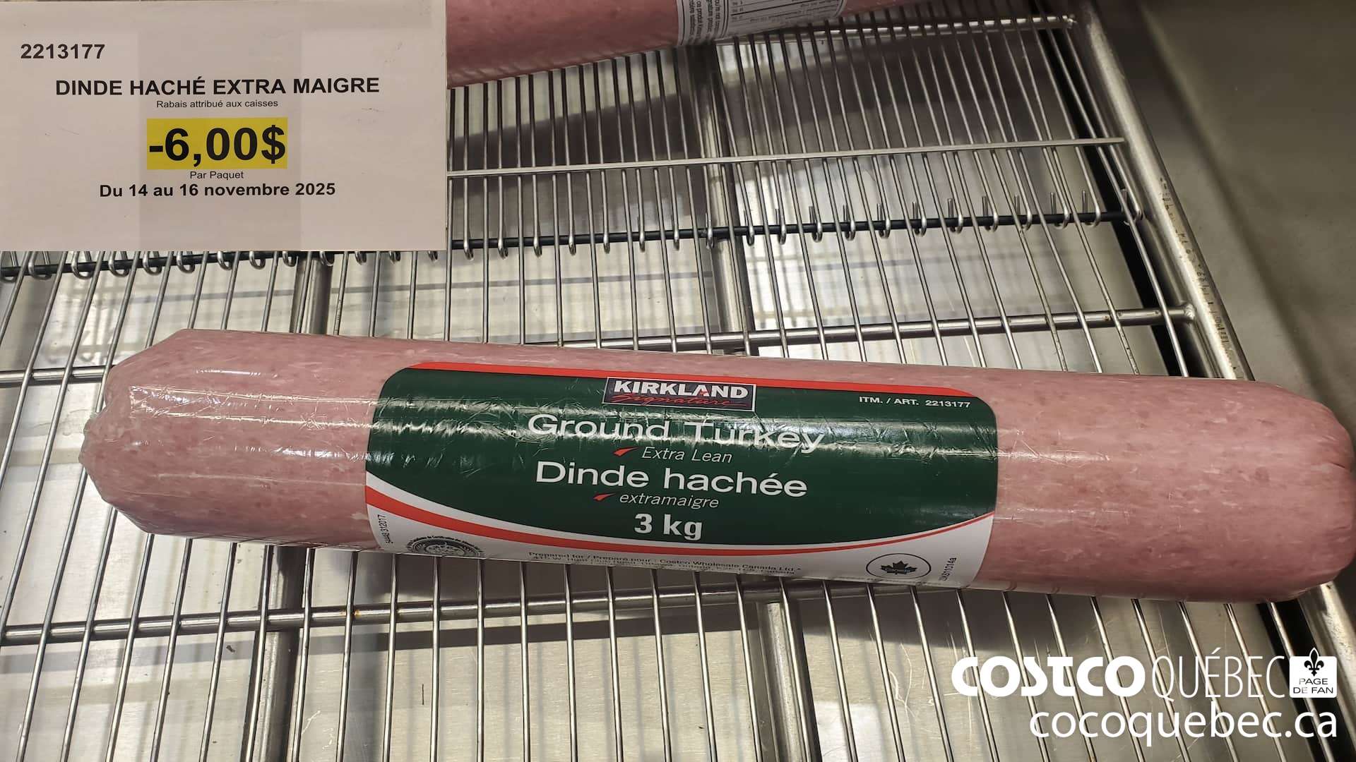 2213177 DINDE HACHE EXTRA MAIGRE Par Paquet  ($6.00 INSTANT SAVINGS)