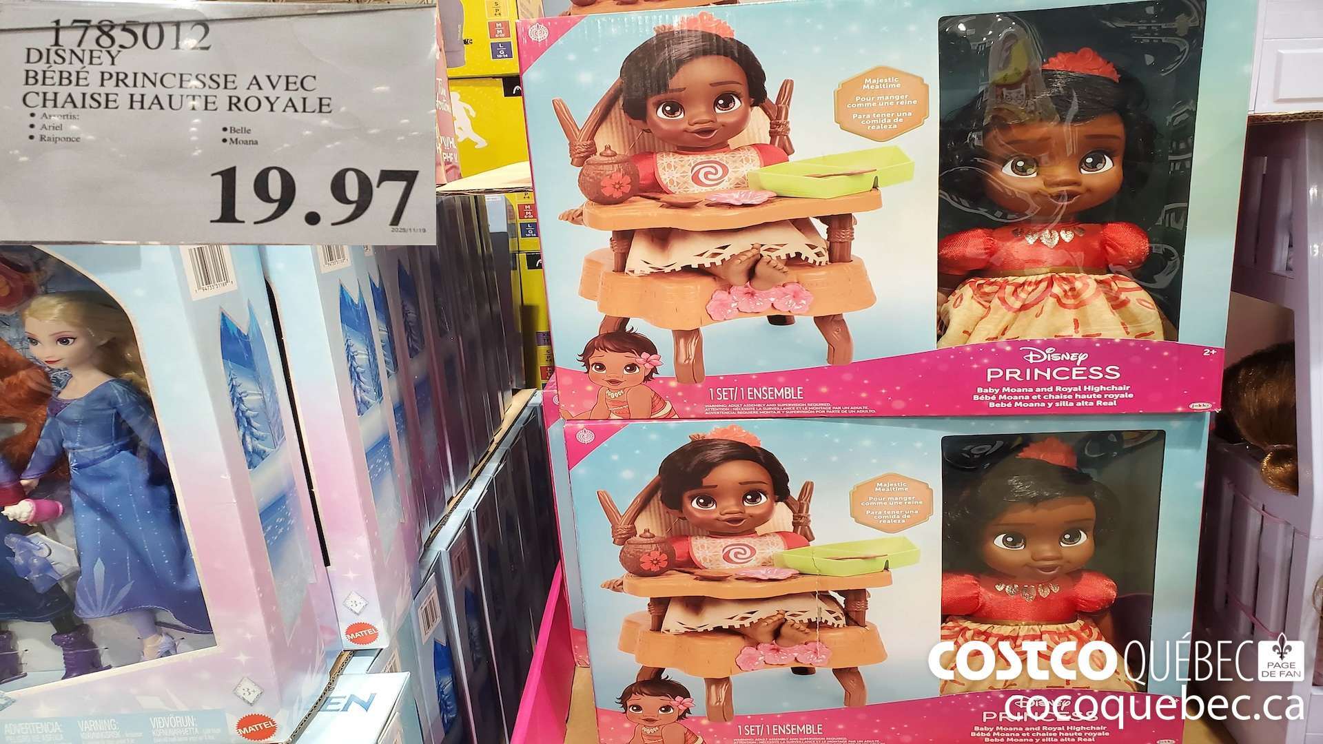 1785012 DISNEY BEBE PRINCESSE AVEC CHAISE HAUTE ROYALE  $19.97