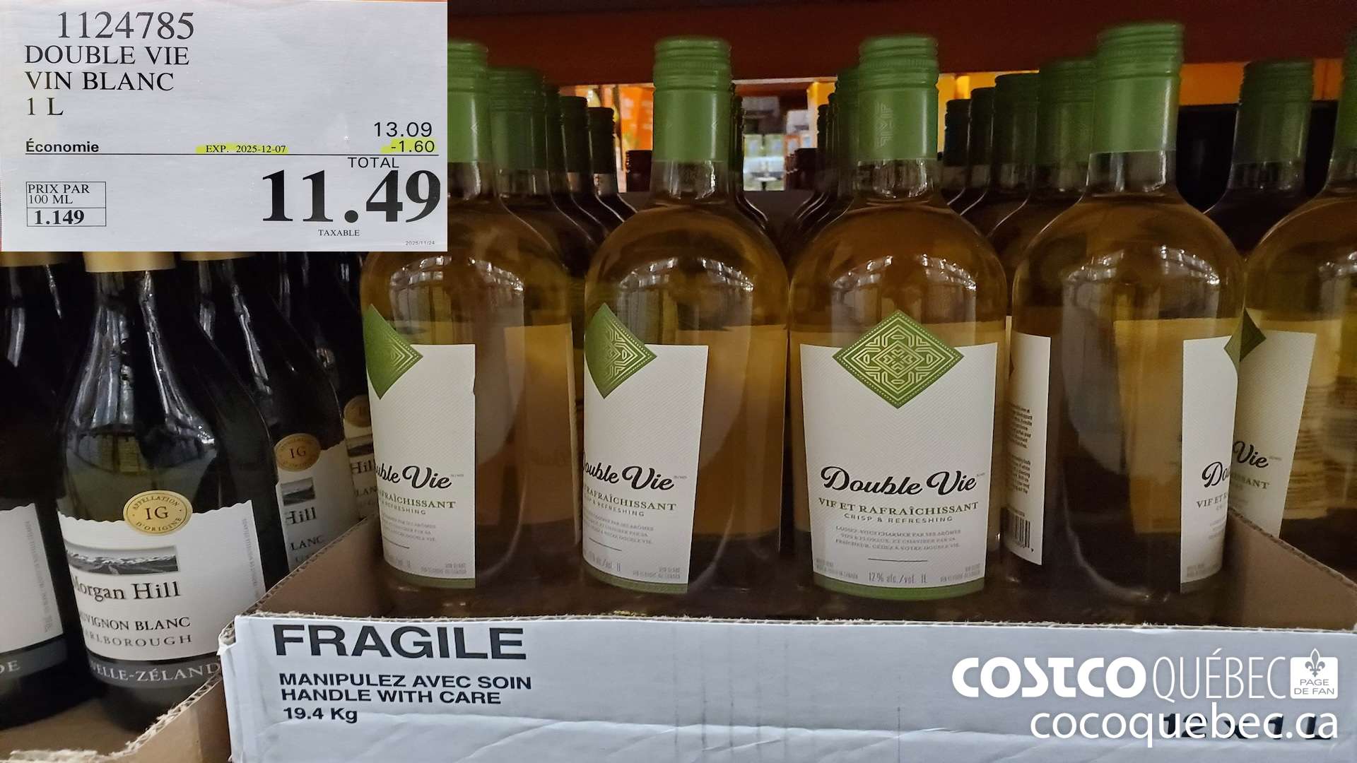 1124785 DOUBLE VIE VIN BLANC  ($1.60 INSTANT SAVINGS EXPIRES ON 2025-12-07) $11.49