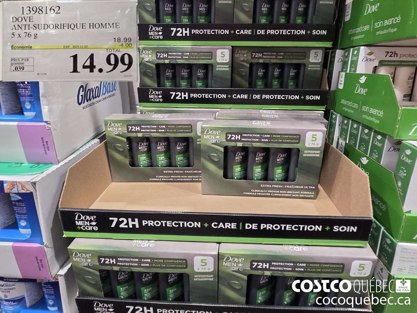 1398162 DOVE ANTI-SUDORIFIQUE HOMME 5x76g ($4.00 INSTANT SAVINGS EXPIRES ON 2025-11-23) $14.99