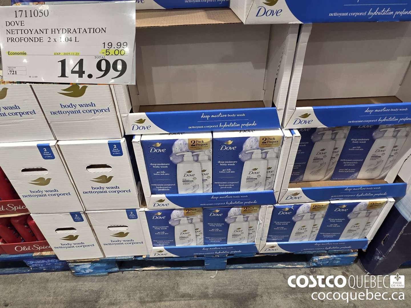 1711050 DOVE NETTOYANT HYDRATION PROFONDE 2 X 1.04L ($5.00 INSTANT SAVINGS EXPIRES ON 2025-11-23) $14.99