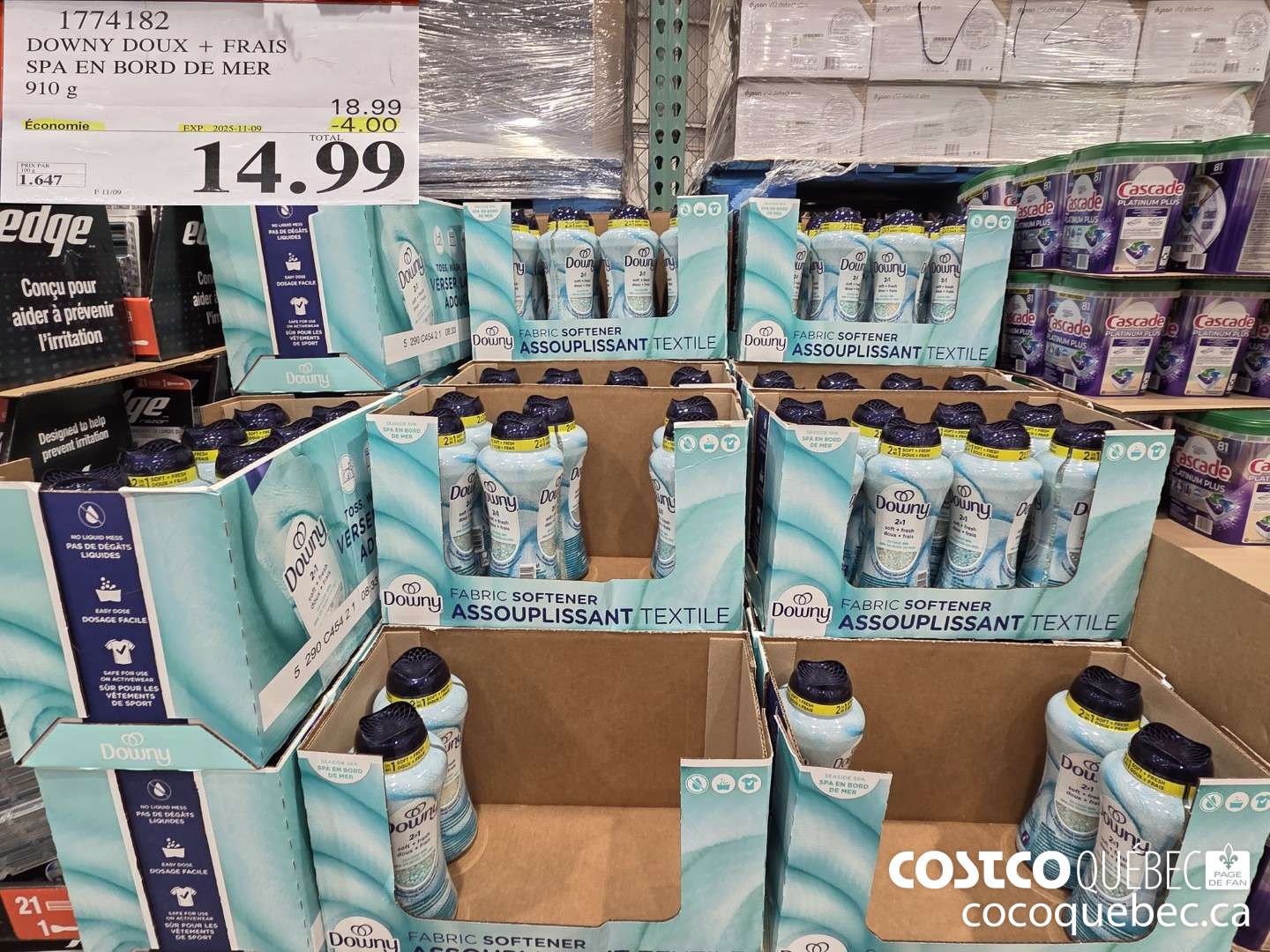 1774182 DOWNY DOUX + FRAIS SPA EN BORD DE MER 910 G  ($4.00 INSTANT SAVINGS EXPIRES ON 2025-11-09) $14.99