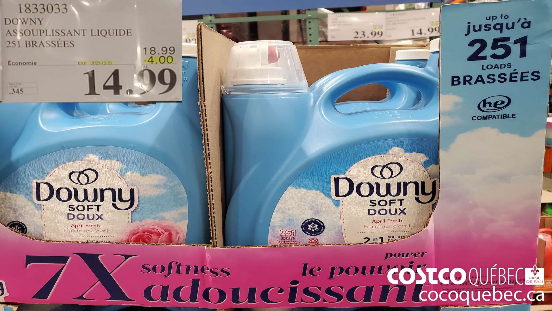 1833033 DOWNY ASSOUPLISSANT LIQUIDE 251 BRASSEES  ($4.00 INSTANT SAVINGS EXPIRES ON 2025-12-21) $14.99