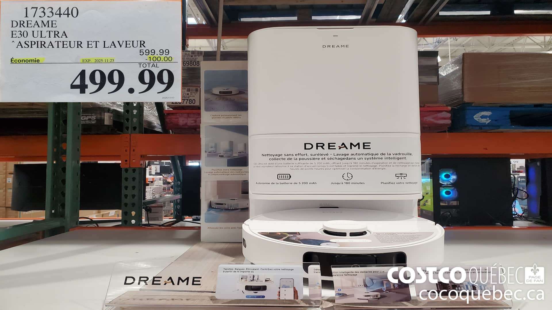 1733440 DREAME E30 ULTRA ASPIRATEUR ET LAVEUR  ($100.00 INSTANT SAVINGS EXPIRES ON 2025-11-23) $499.99
