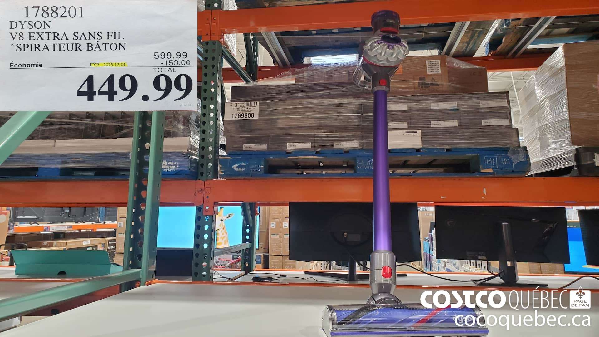 1788201 DYSON V8 EXTRA SANS FIL SPIRATEUR-BATON  ($150.00 INSTANT SAVINGS EXPIRES ON 2025-12-04) $449.99