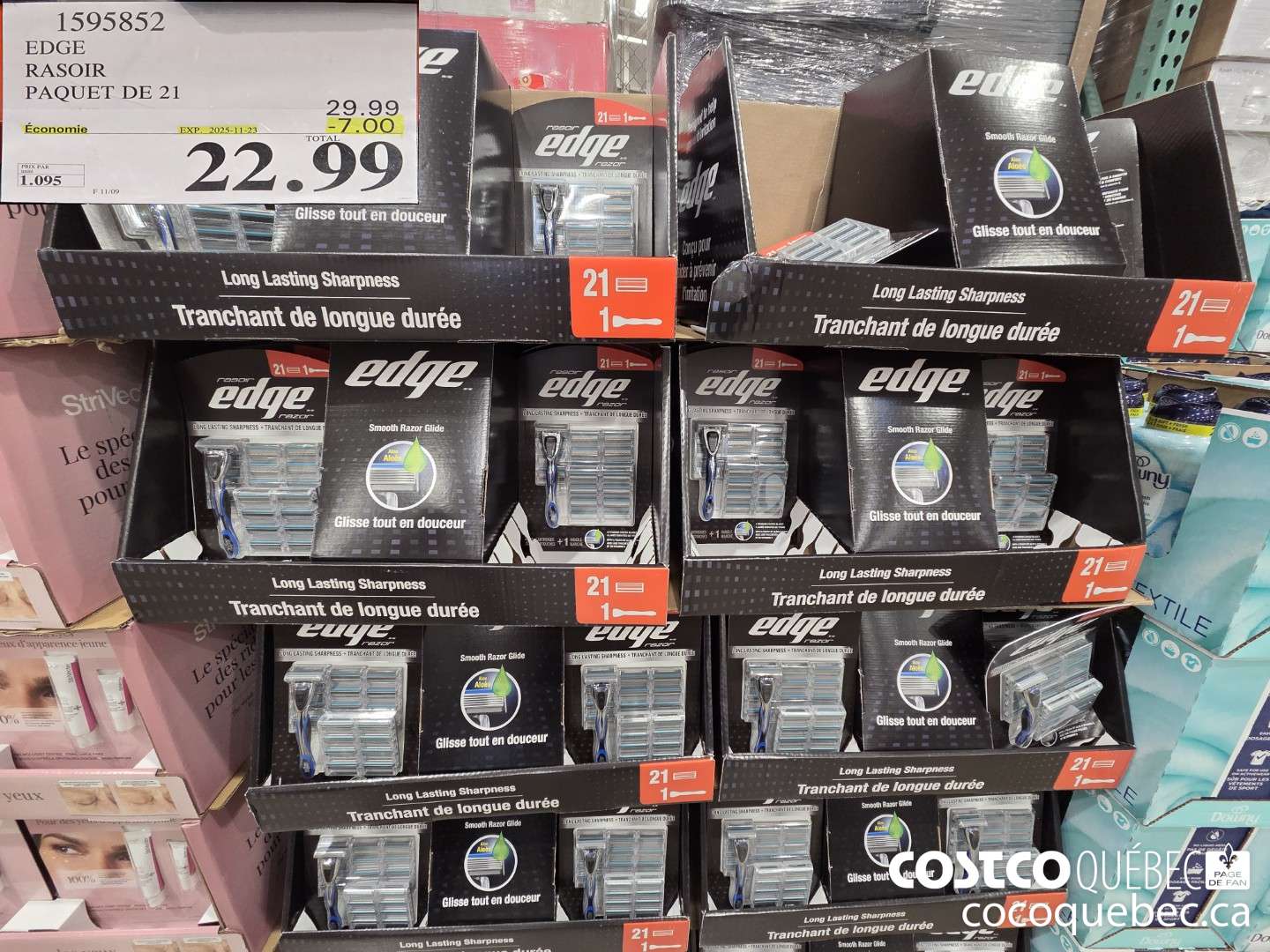 1595852 EDGE RASOIR 21 CARTOUCHES  ($7.00 INSTANT SAVINGS EXPIRES ON 2025-11-23) $22.99