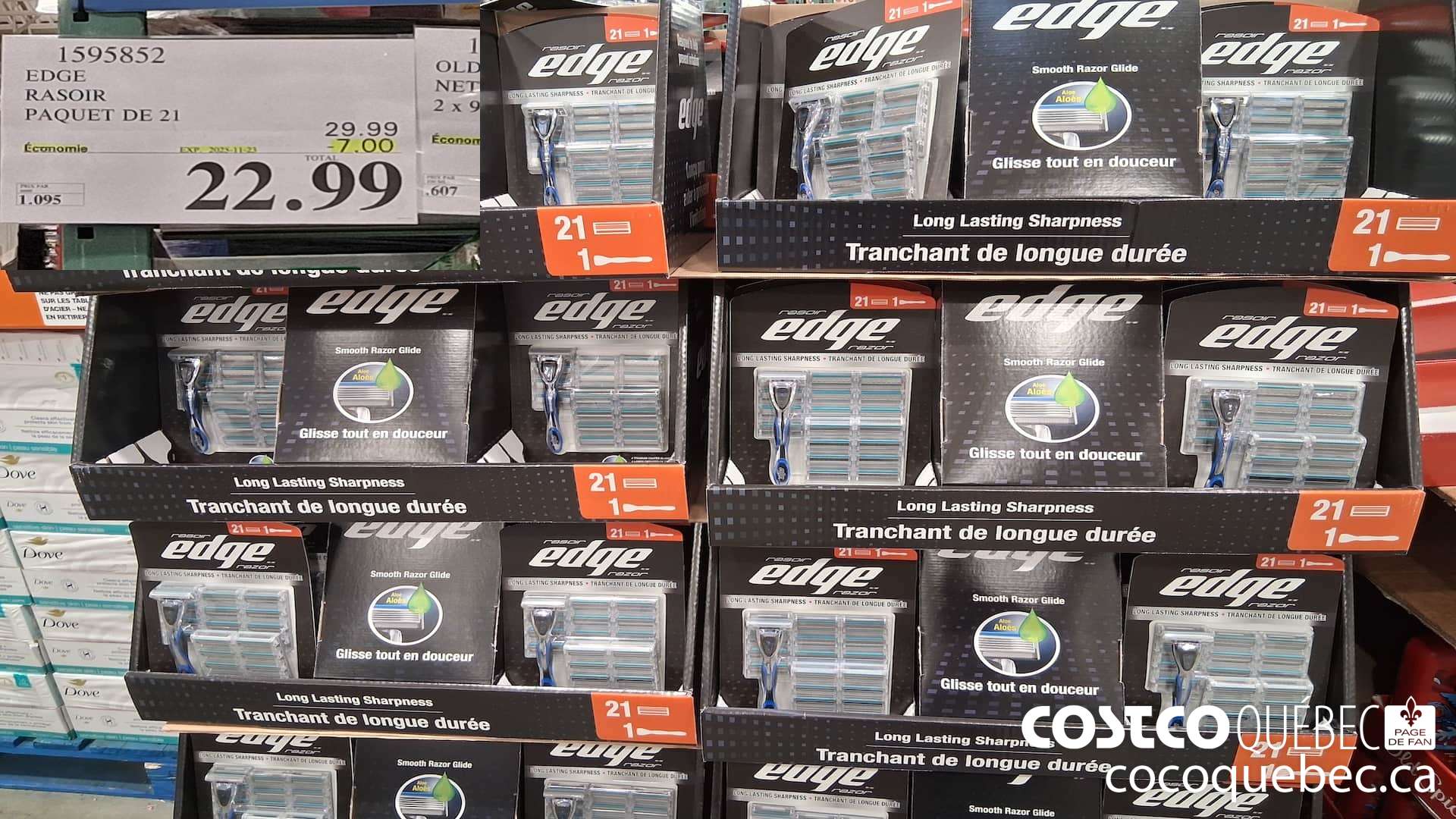 1595852 EDGE RASOIR 21 CARTOUCHES  ($7.00 INSTANT SAVINGS EXPIRES ON 2025-11-23) $22.99