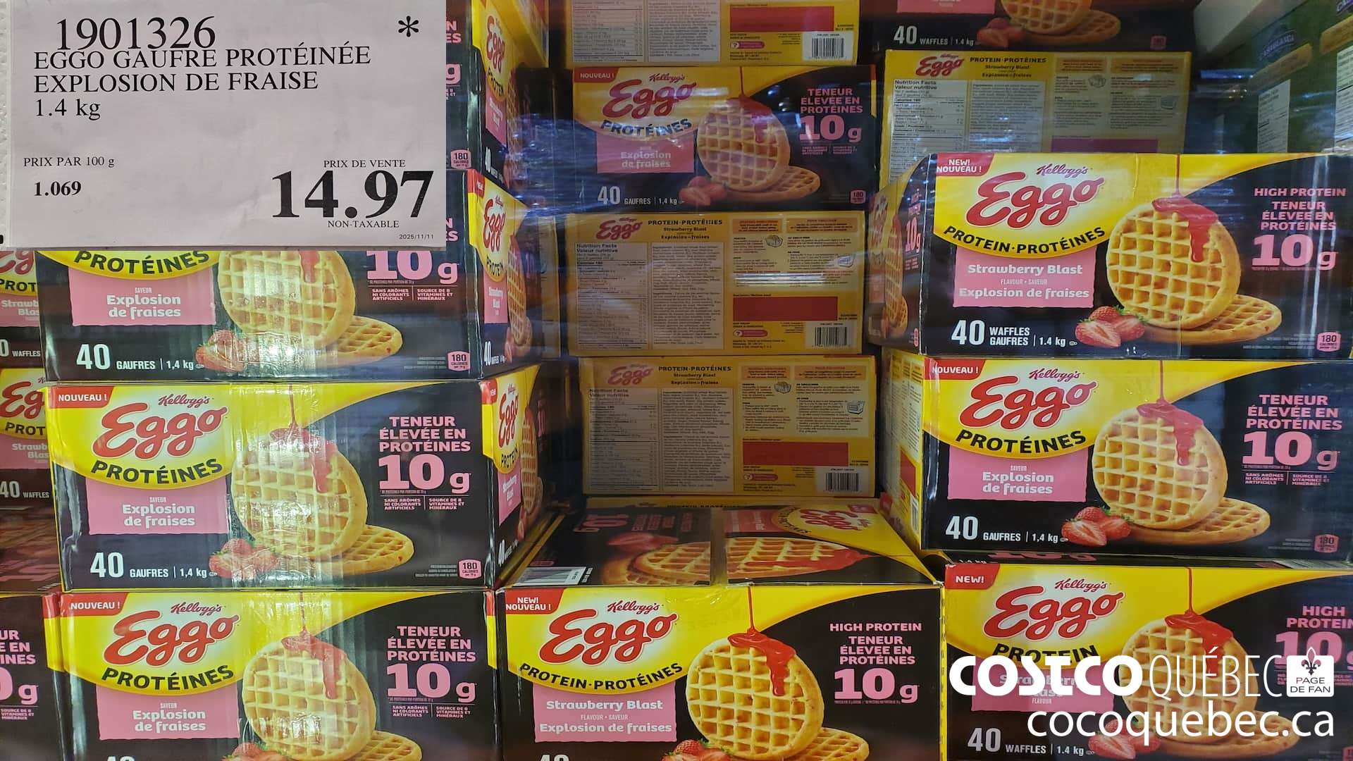 1901326 EGGO GAUFRE PROTEINEE EXPLOSION DE FRAISE 1.4 kg  $14.97