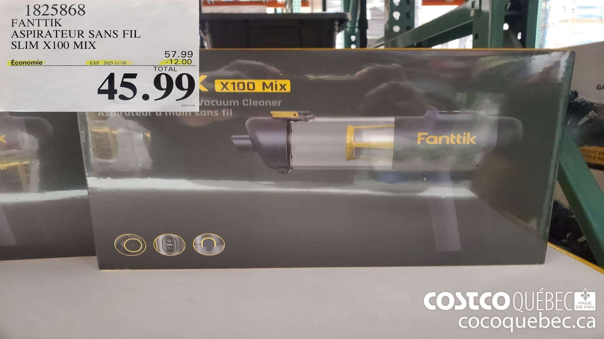 1825868 FANTTIK ASPIRATEUR SANS FIL SLIM X100 MIX ($12.00 INSTANT SAVINGS EXPIRES ON 2025-11-19) $45.99