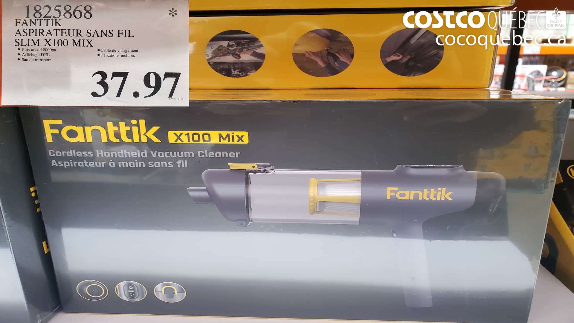 1825868 FANTTIK ASPIRATEUR SANS FIL SLIM X100 MIX $37.97