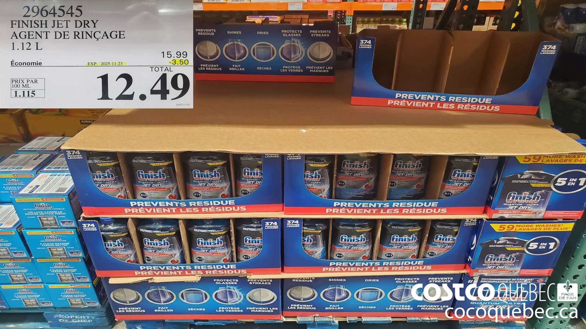 2964545 FINISH JET DRY AGENT DE RINCAGE 1.12L ($3.50 INSTANT SAVINGS EXPIRES ON 2025-11-23) $12.49