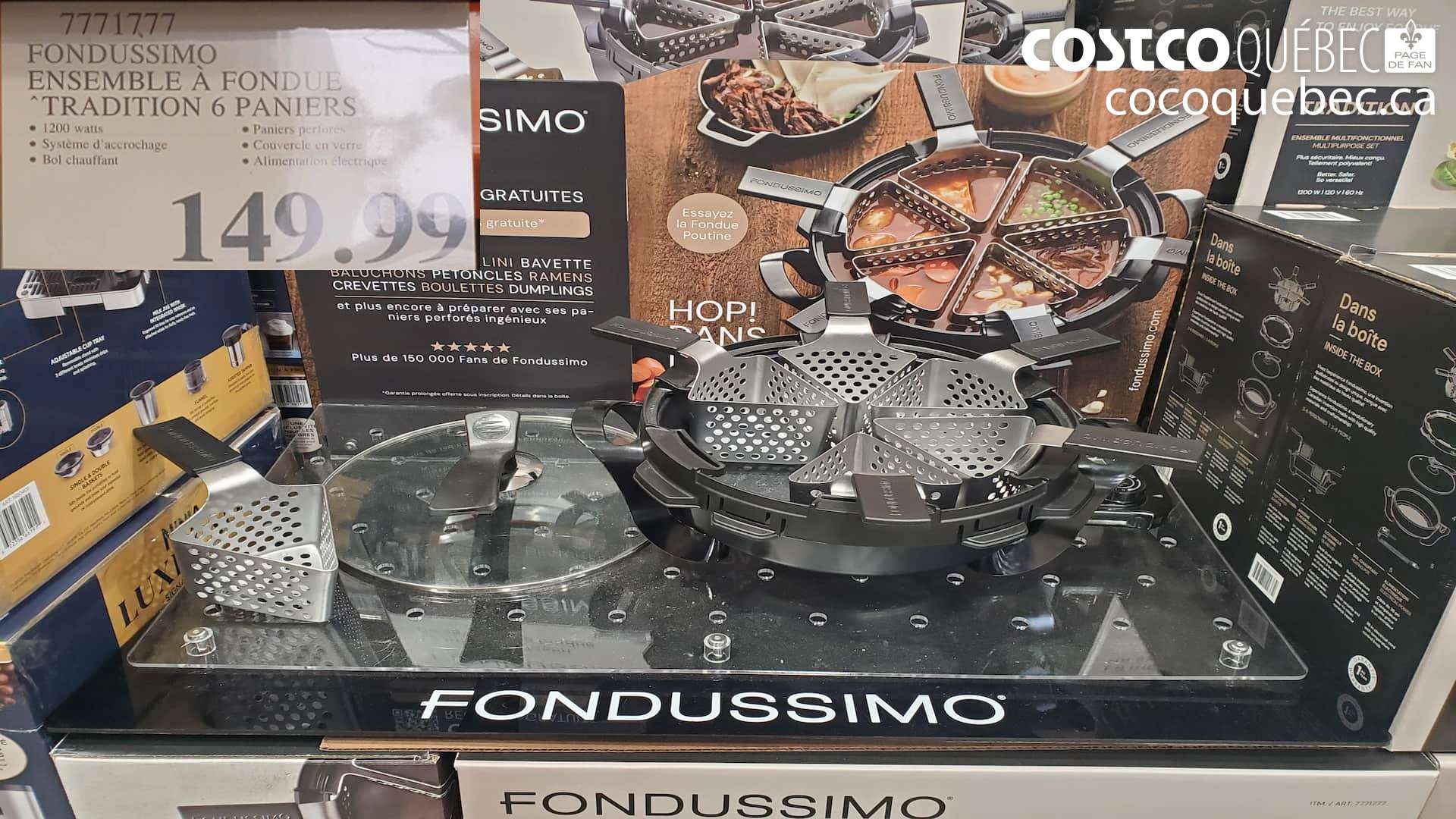 7771777 FONDUSSIMO ENSEMBLE A FONDUE TRADITION 6 PANIERS  $149.99