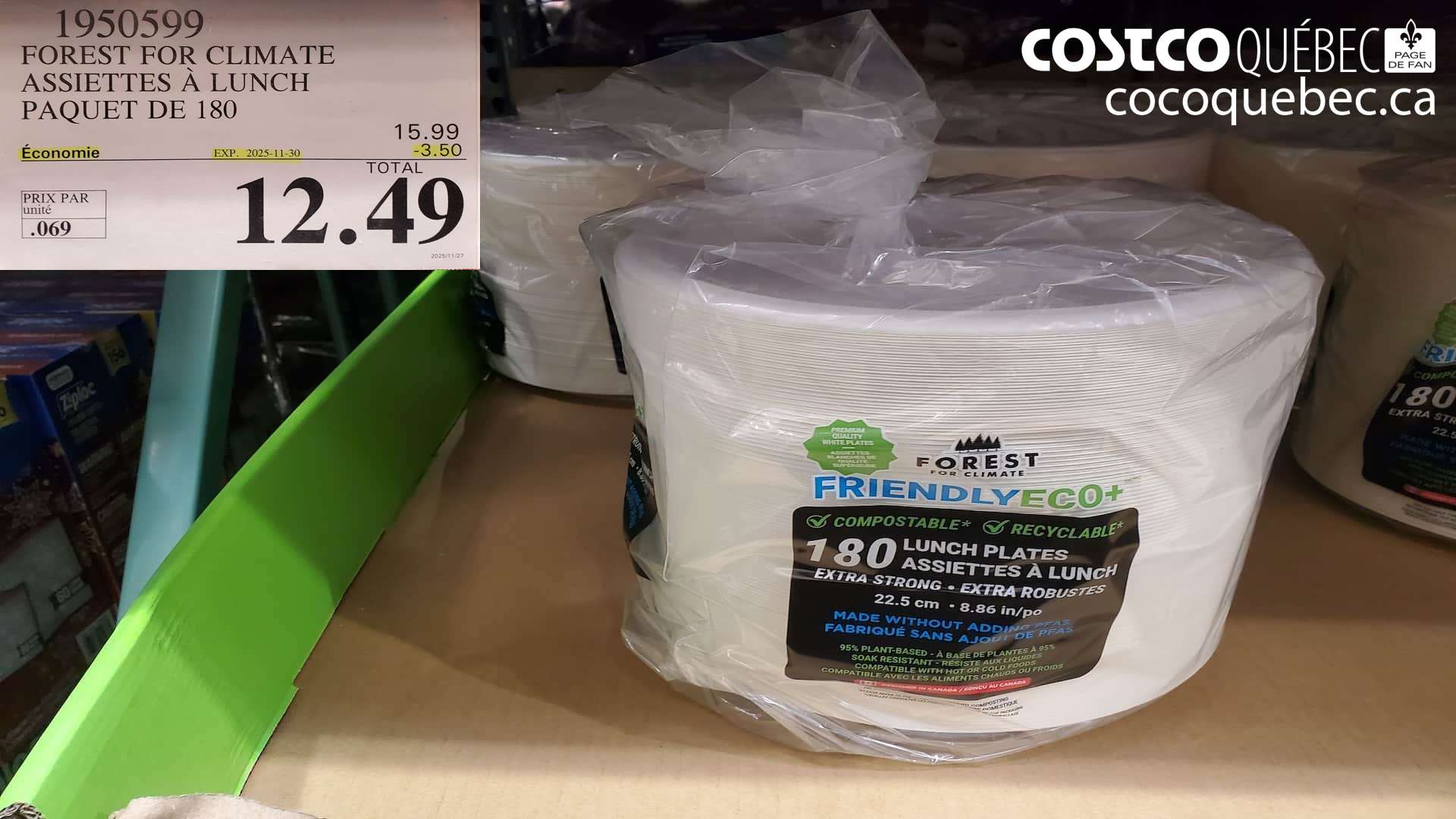1950599 FOREST FOR CLIMATE ASSIETTES A LUNCH PAQUET DE 180 ($3.50 INSTANT SAVINGS EXPIRES ON 2025-11-30) $12.49