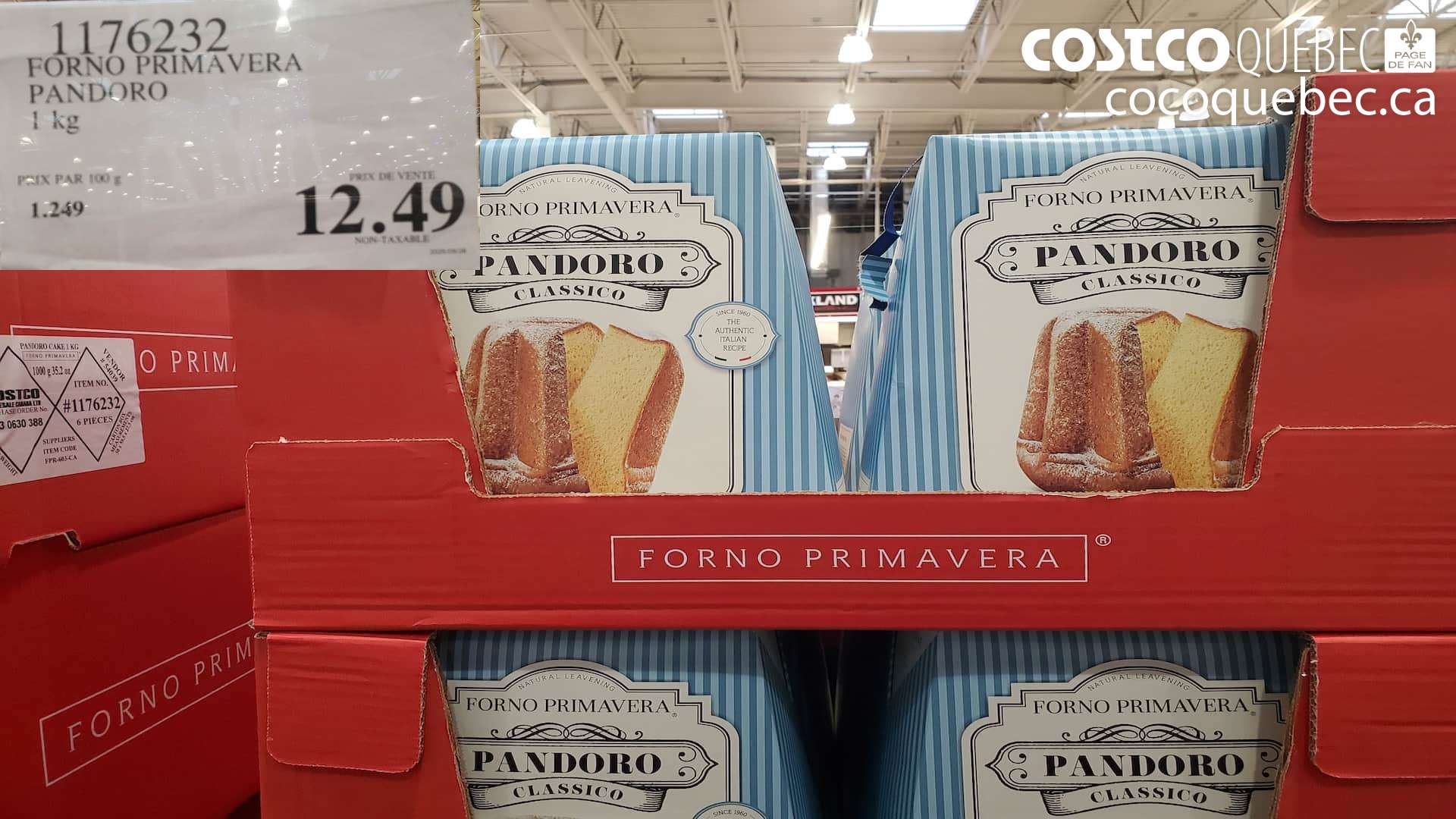 1176232 FORNO PRIMAVERA GATEAU PANDORO $12.49