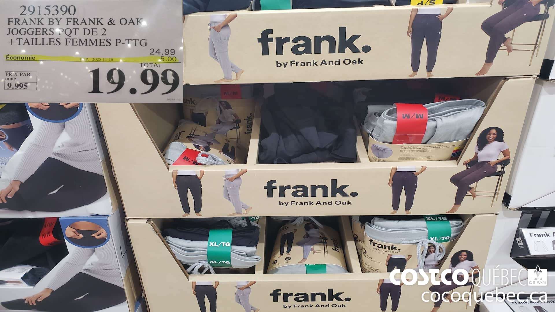 2915390 FRANK BY FRANK & OAK JOGGERS PQT DE 2 TAILLES FEMMES P-TTG ($5.00 INSTANT SAVINGS EXPIRES ON 2025-11-16) $19.99