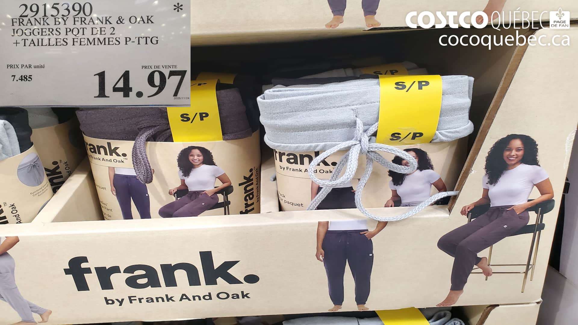 2915390 FRANK BY FRANK & OAK JOGGERS PQT DE 2 TAILLES FEMMES P-TTG $14.97
