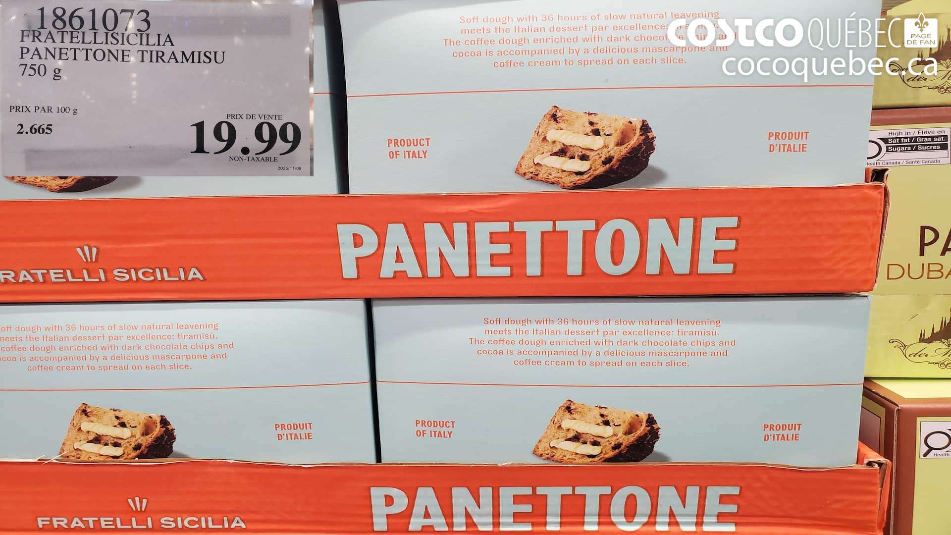 1861073 FRATELLISICILIA PANETTONE TIRAMISU 750 g $19.99