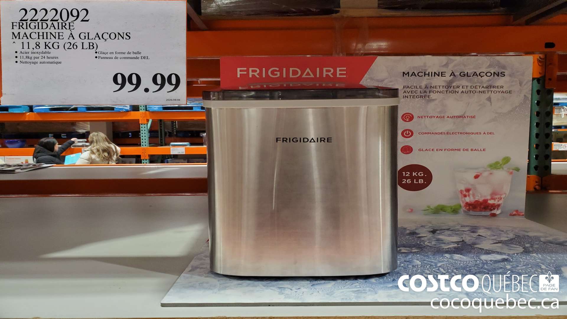 2222092 FRIGIDAIRE MACHINE A GLACONS 11,8 KG (26 LB), $99.99