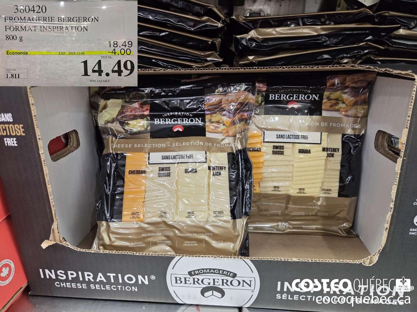 380420 FROMAGERIE BERGERON FORMAT INSPIRATION 800 g  ($4.00 INSTANT SAVINGS EXPIRES ON 2025-11-09) $14.49