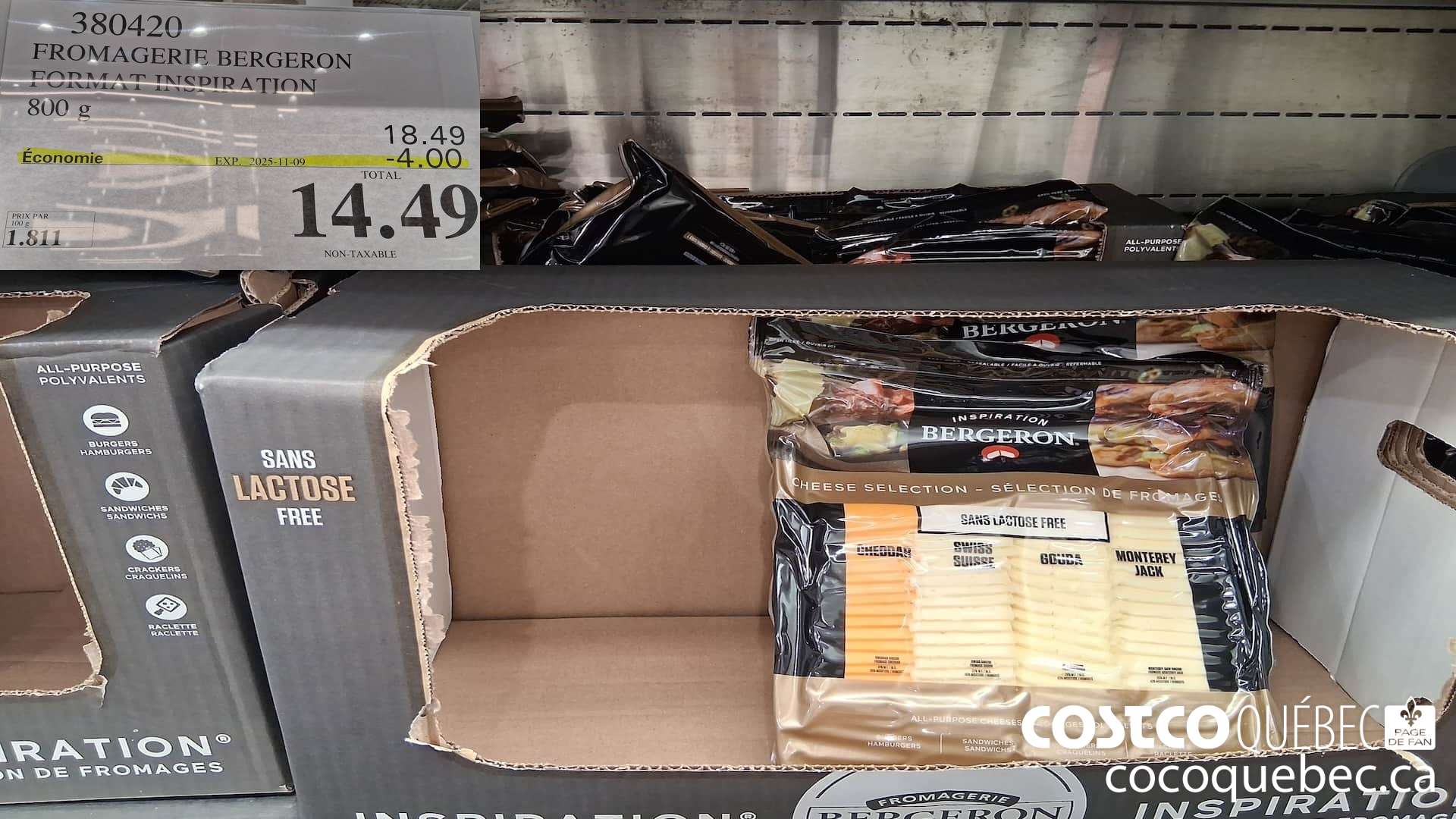 380420 FROMAGERIE BERGERON FORMAT INSPIRATION 800 g  ($4.00 INSTANT SAVINGS EXPIRES ON 2025-11-09) $14.49