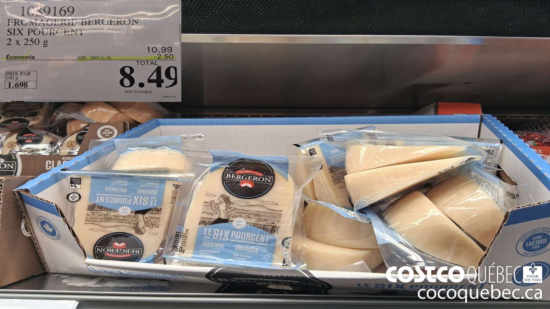 1089169 FROMAGERIE BERGERON SIX POURCENT 2 X 250G ($2.50 INSTANT SAVINGS EXPIRES ON 2025-11-16) $8.49