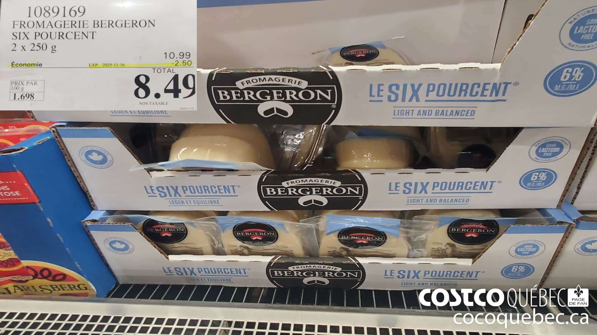 1089169 FROMAGERIE BERGERON SIX POURCENT 2 X 250G ($2.50 INSTANT SAVINGS EXPIRES ON 2025-11-16) $8.49