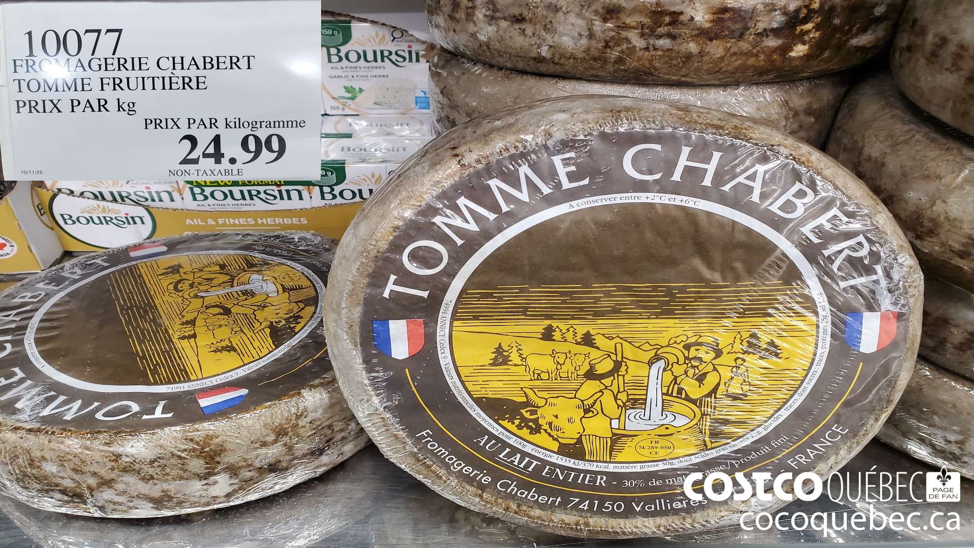 10077 FROMAGERIE CHABERT TOMME FRUITIERE PRIX PAR kg $24.99