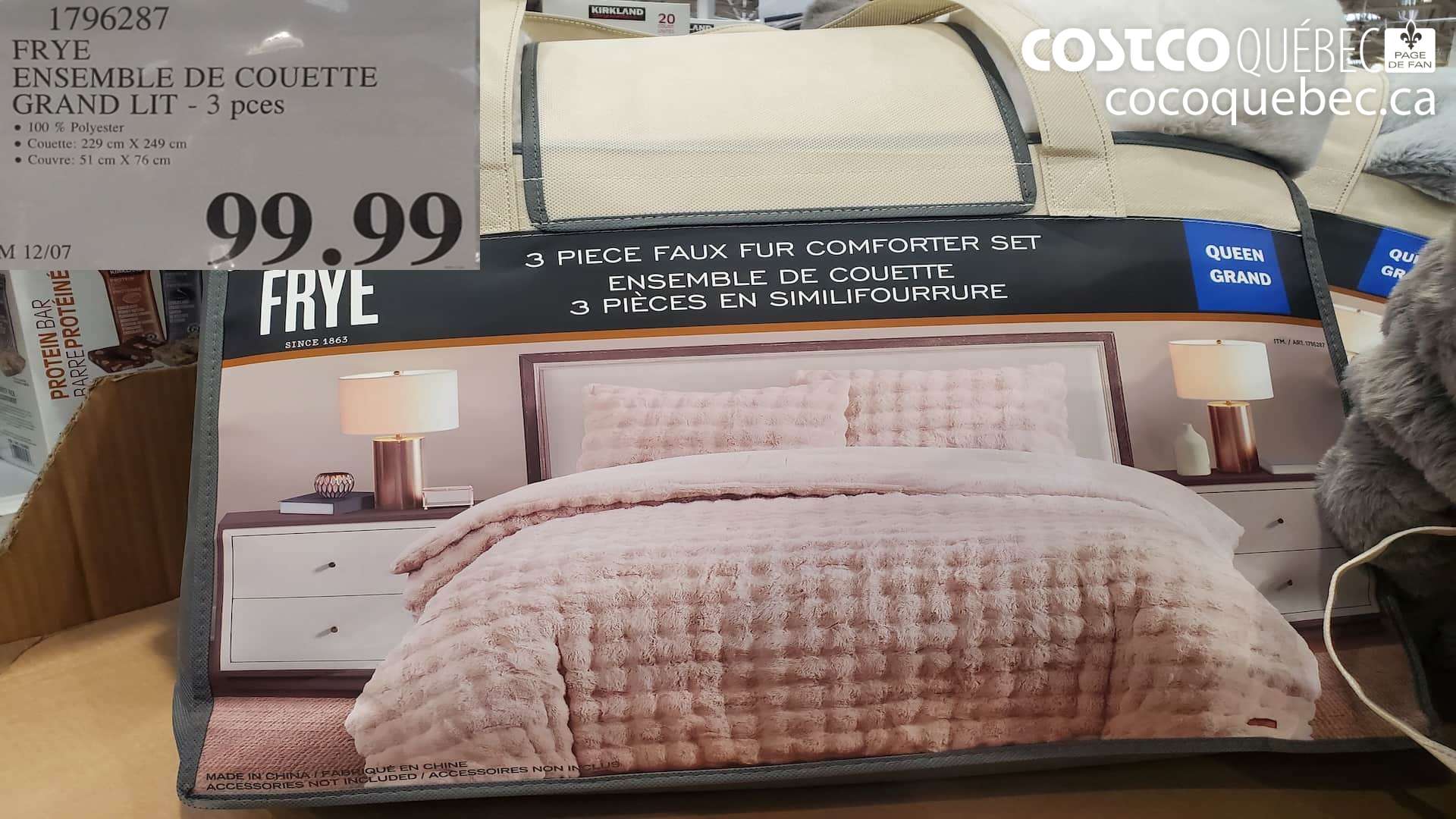 1796287 FRYE ENSEMBLE DE COUETTE GRAND LIT - 3 pces $99.99