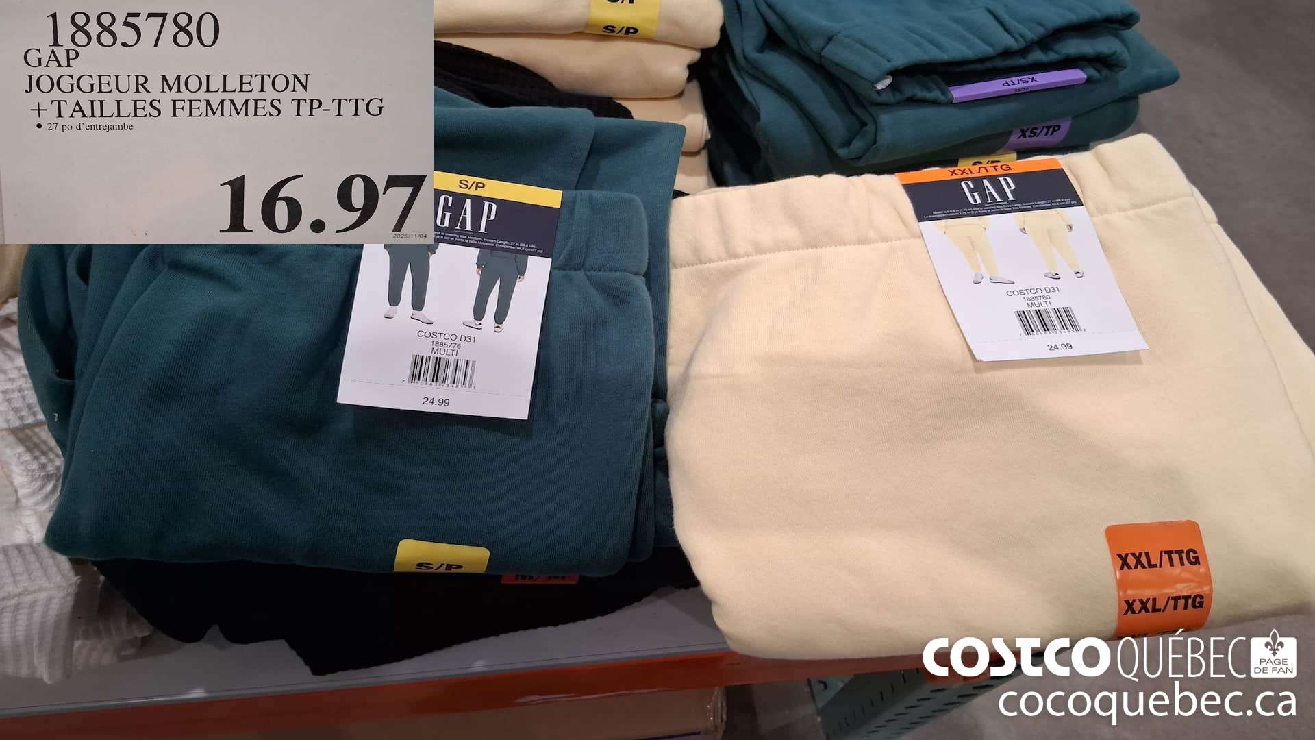 1885780 GAP JOGGEUR MOLLETON TAILLES FEMMES TP-TTG $16.97