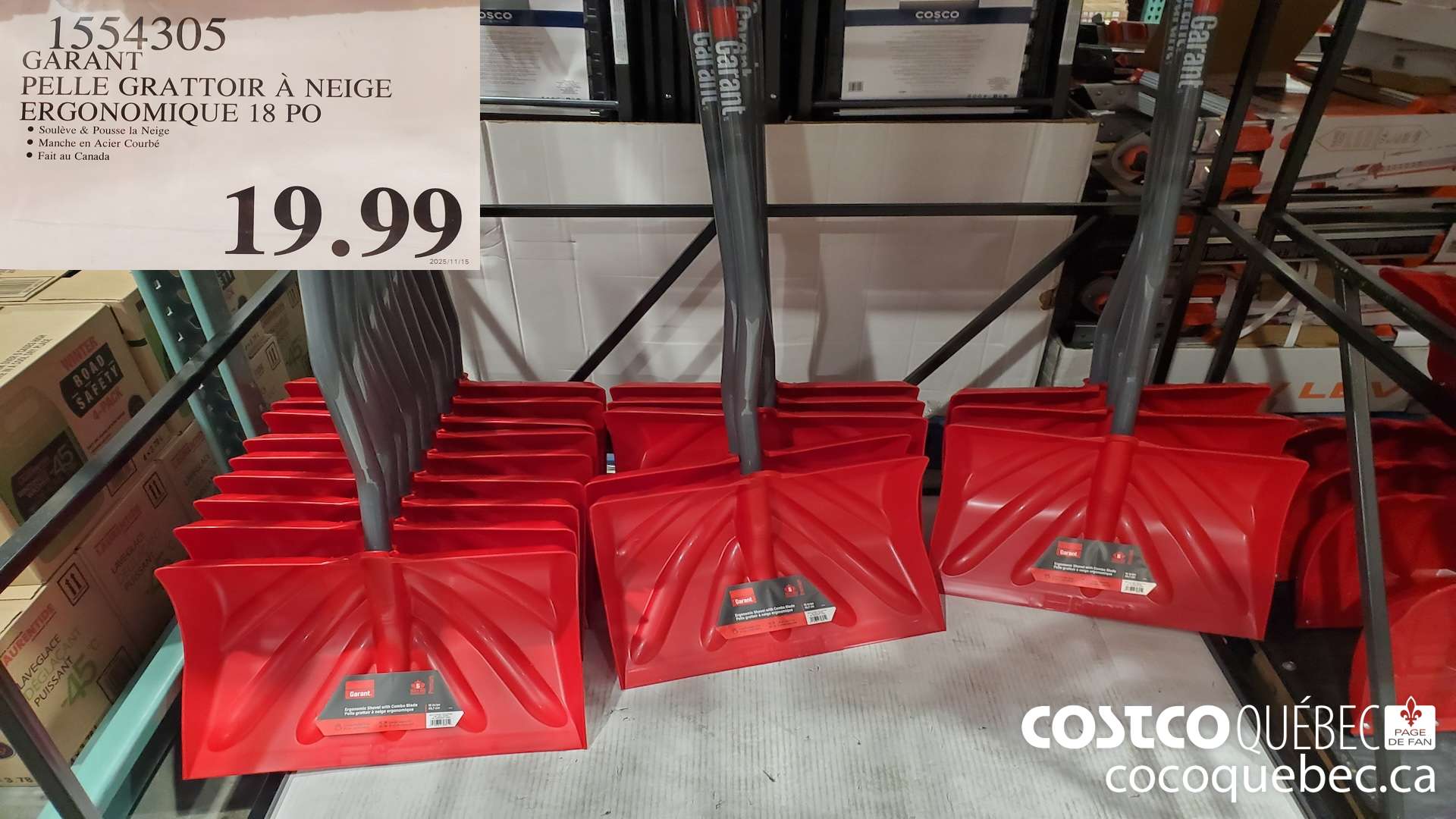 1554305 GARANT PELLE GRATTOIR A NEIGE $19.99