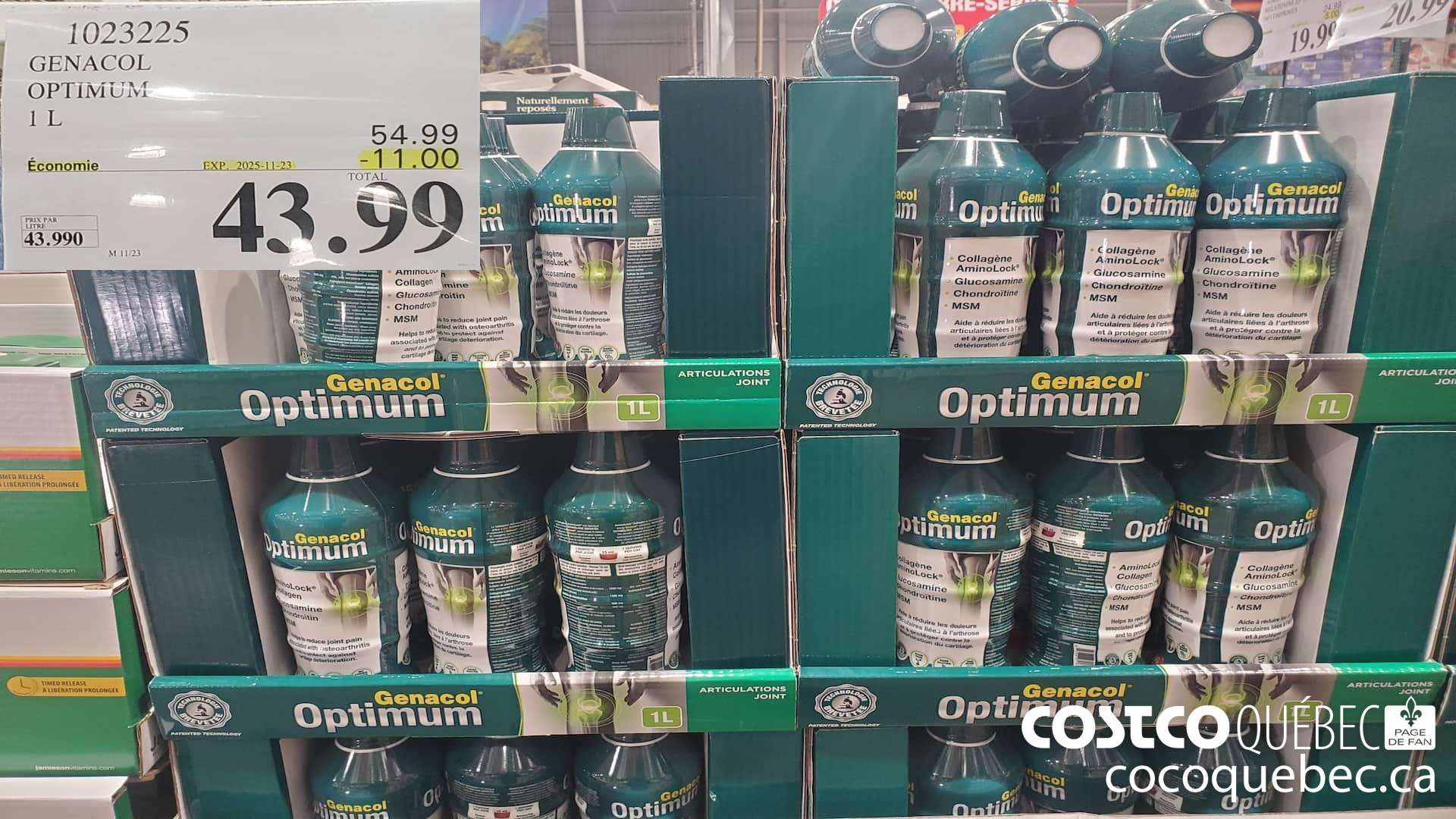 1023225 GENACOL OPTIMUM 1L ($11.00 INSTANT SAVINGS EXPIRES ON 2025-11-23) $43.99