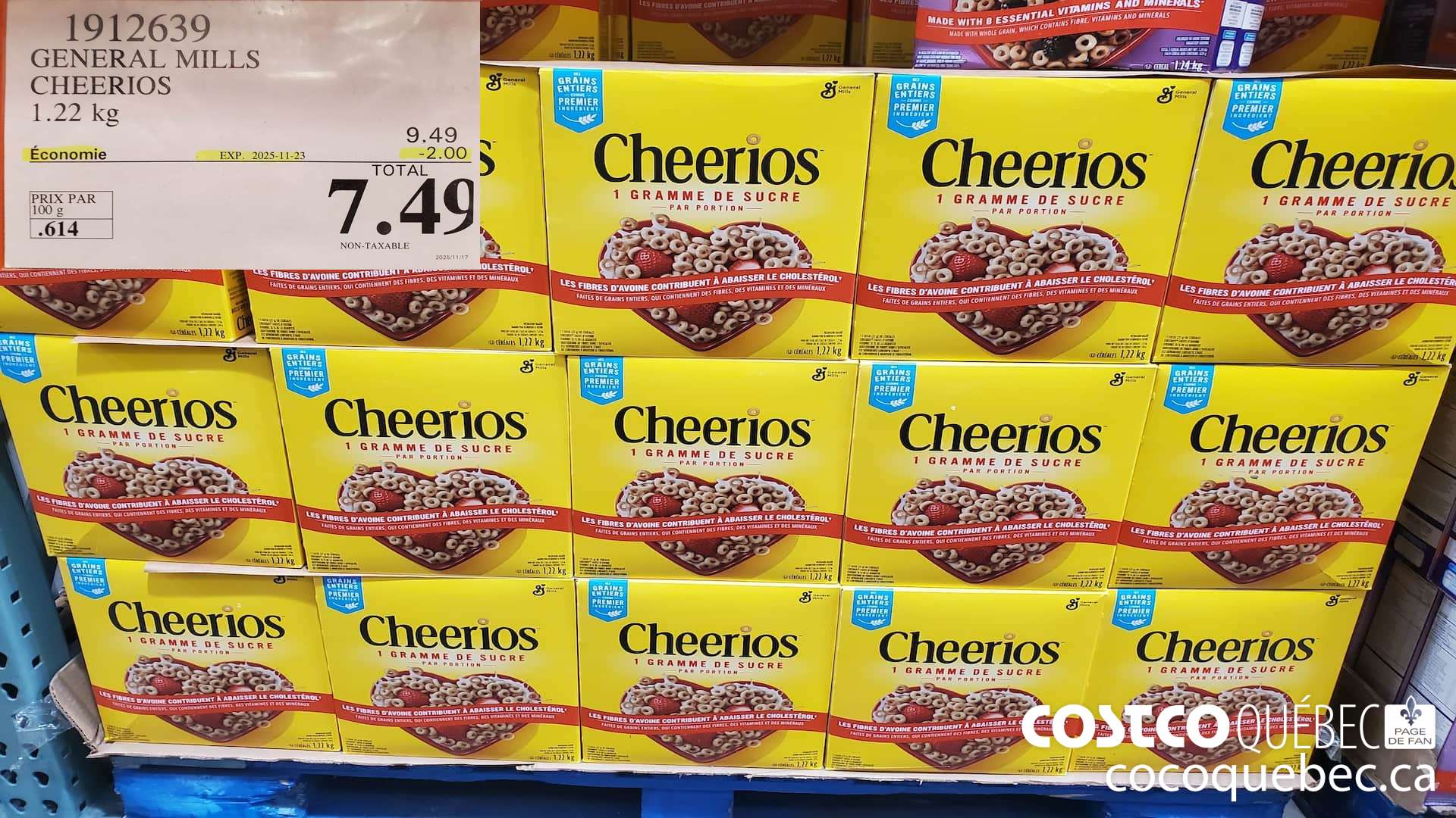 1912639 GENERAL MILLS CHEERIOS 1.22 kg ($2.00 INSTANT SAVINGS EXPIRES ON 2025-11-23) $7.49