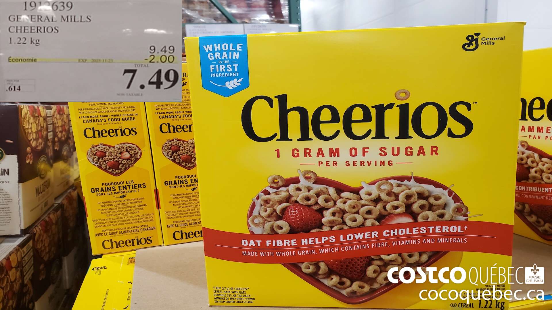 1912639 GENERAL MILLS CHEERIOS 1.22 kg ($2.00 INSTANT SAVINGS EXPIRES ON 2025-11-23) $7.49