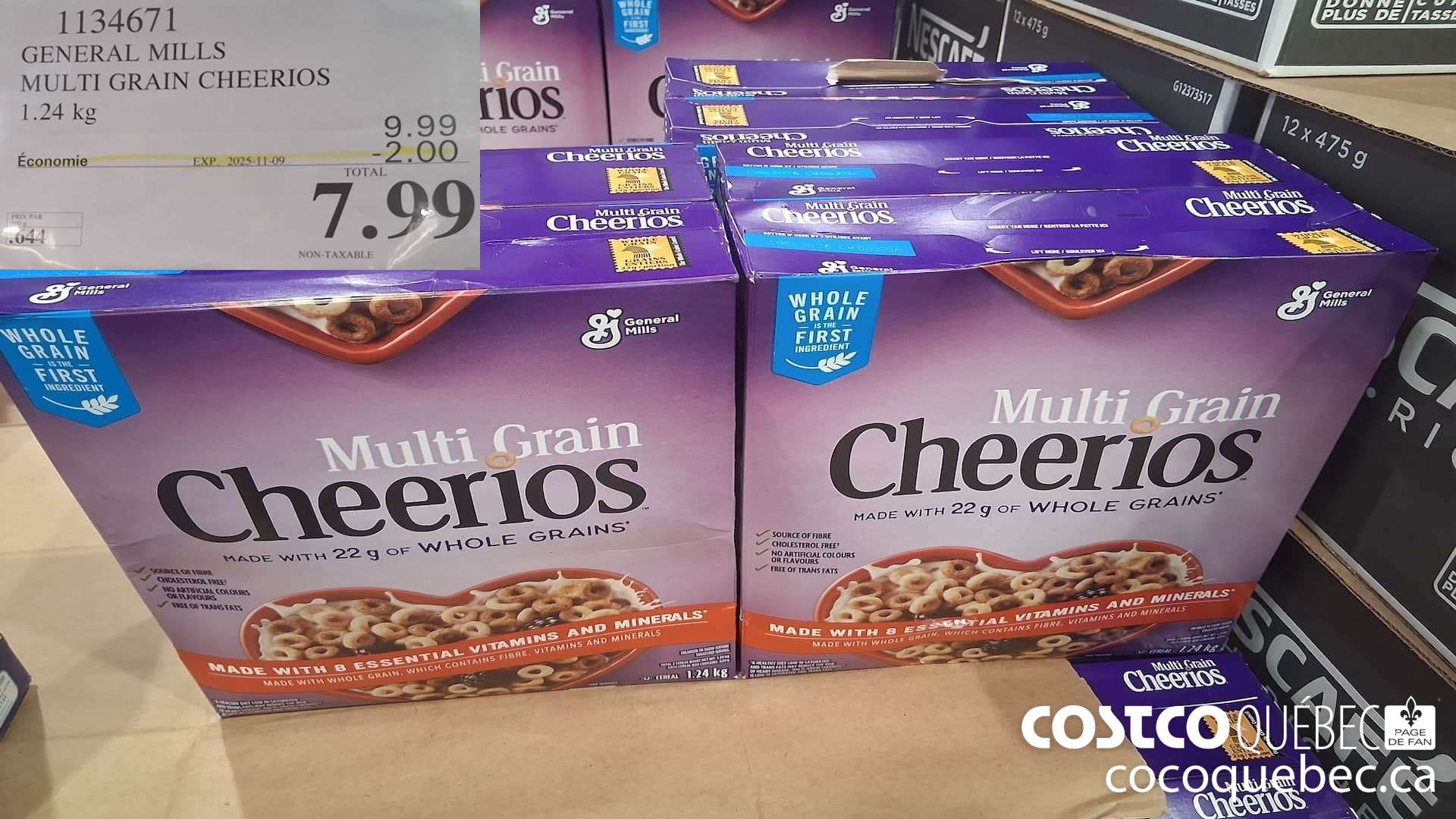1134671 GENERAL MILLS MULTI GRAIN CHEERIOS 1.24 kg  ($2.00 INSTANT SAVINGS EXPIRES ON 2025-11-09) $7.99