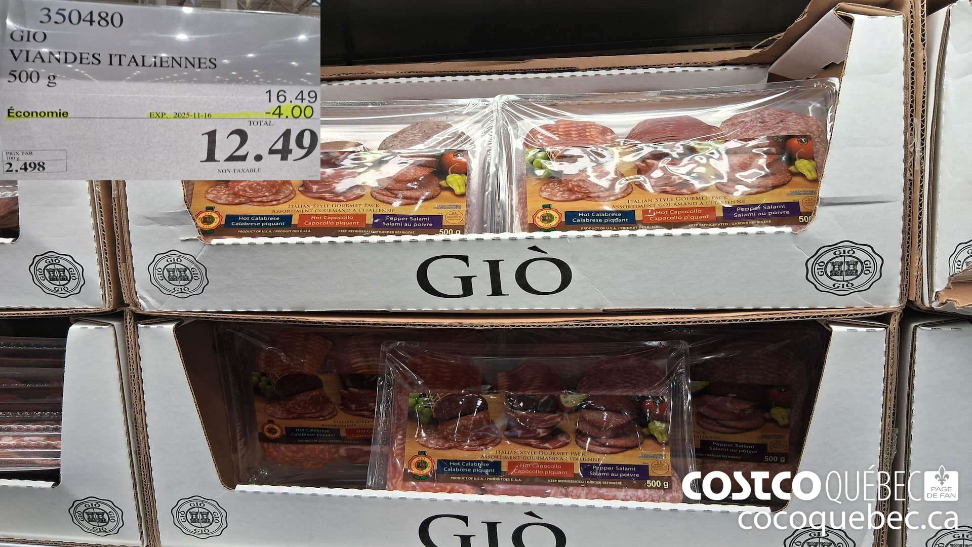 350480 GIO VIANDES ITALIENNES 500G ($4.00 INSTANT SAVINGS EXPIRES ON 2025-11-16) $12.49