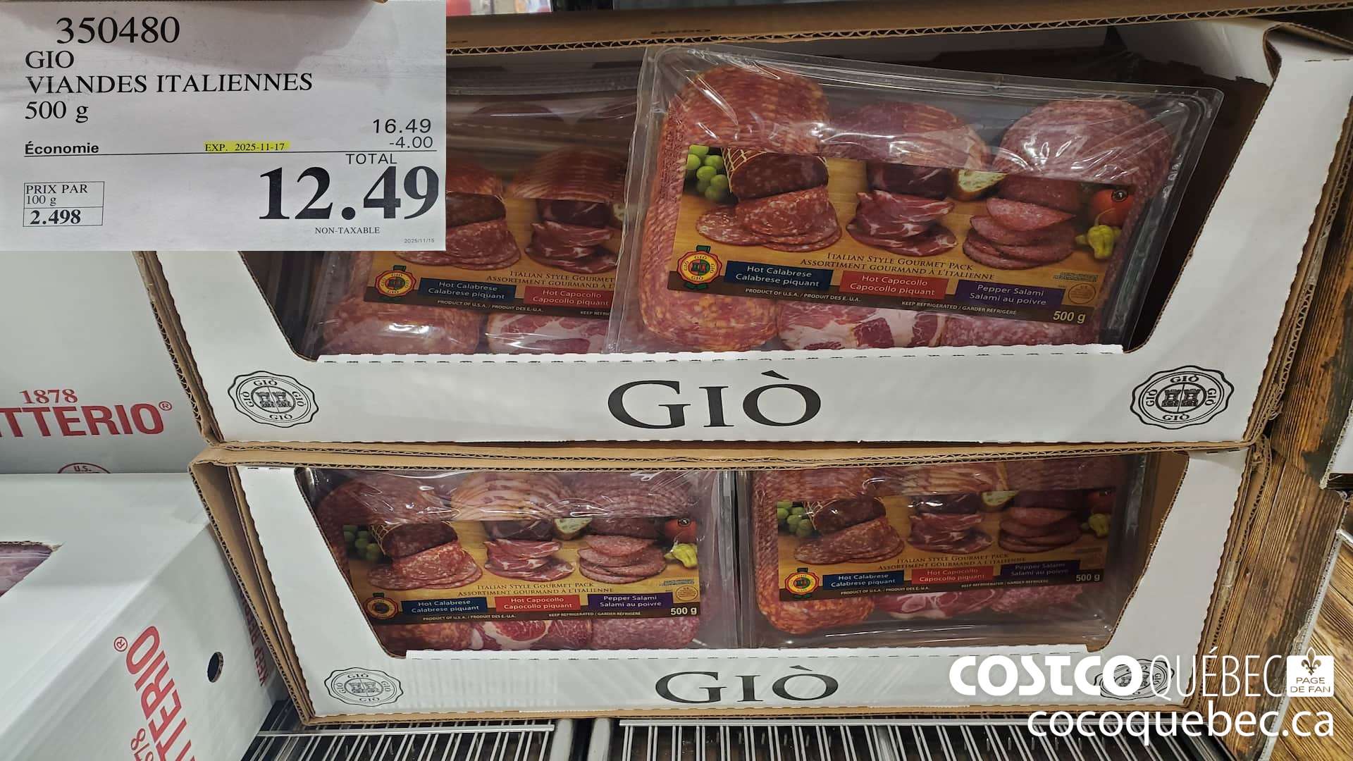 350480 GIO VIANDES ITALIENNES 500G ($4.00 INSTANT SAVINGS EXPIRES ON 2025-11-17) $12.49