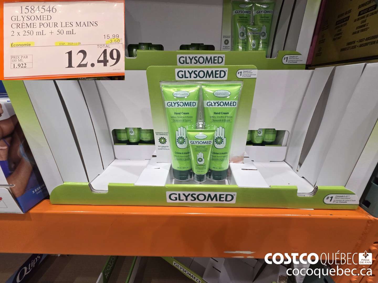 1584546 GLYSOMED CREME A MAINS 2 x 250 mL + 50 mL  ($3.50 INSTANT SAVINGS EXPIRES ON 2025-11-09) $12.49