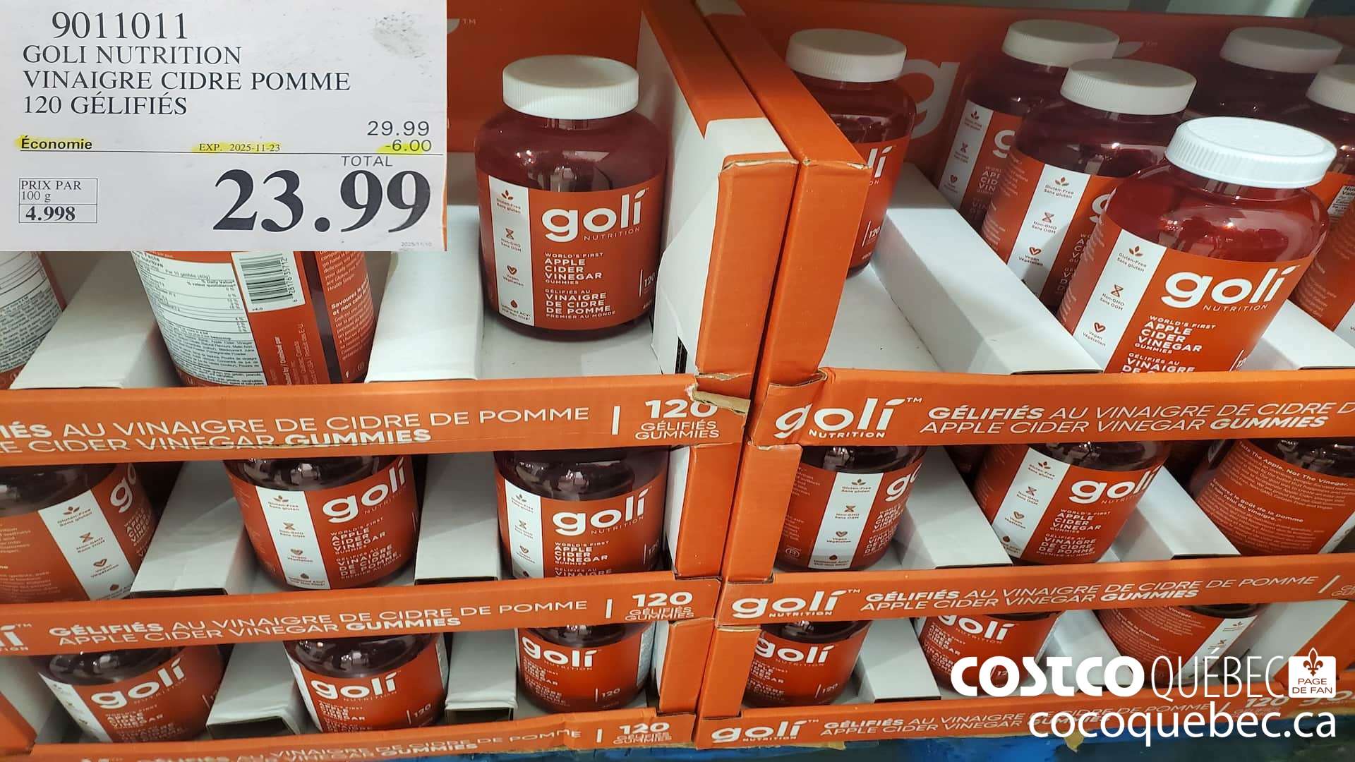 9011011 GOLI NUTRITION VINAIGRE CIDRE POMME 120 GELIFIES  ($6.00 INSTANT SAVINGS EXPIRES ON 2025-11-23) $23.99
