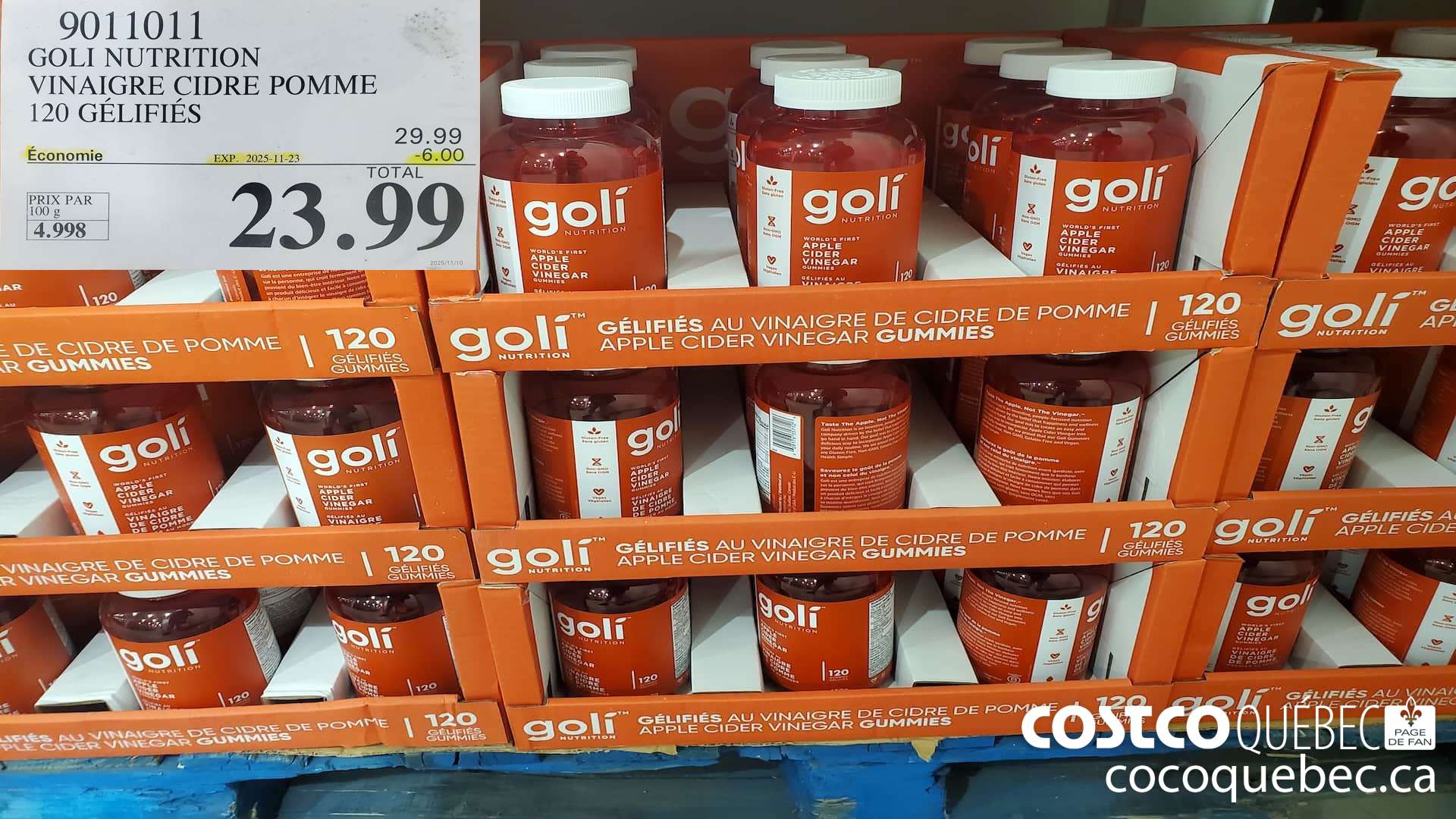 9011011 GOLI NUTRITION VINAIGRE CIDRE POMME 120 GELIFIES  ($6.00 INSTANT SAVINGS EXPIRES ON 2025-11-23) $23.99