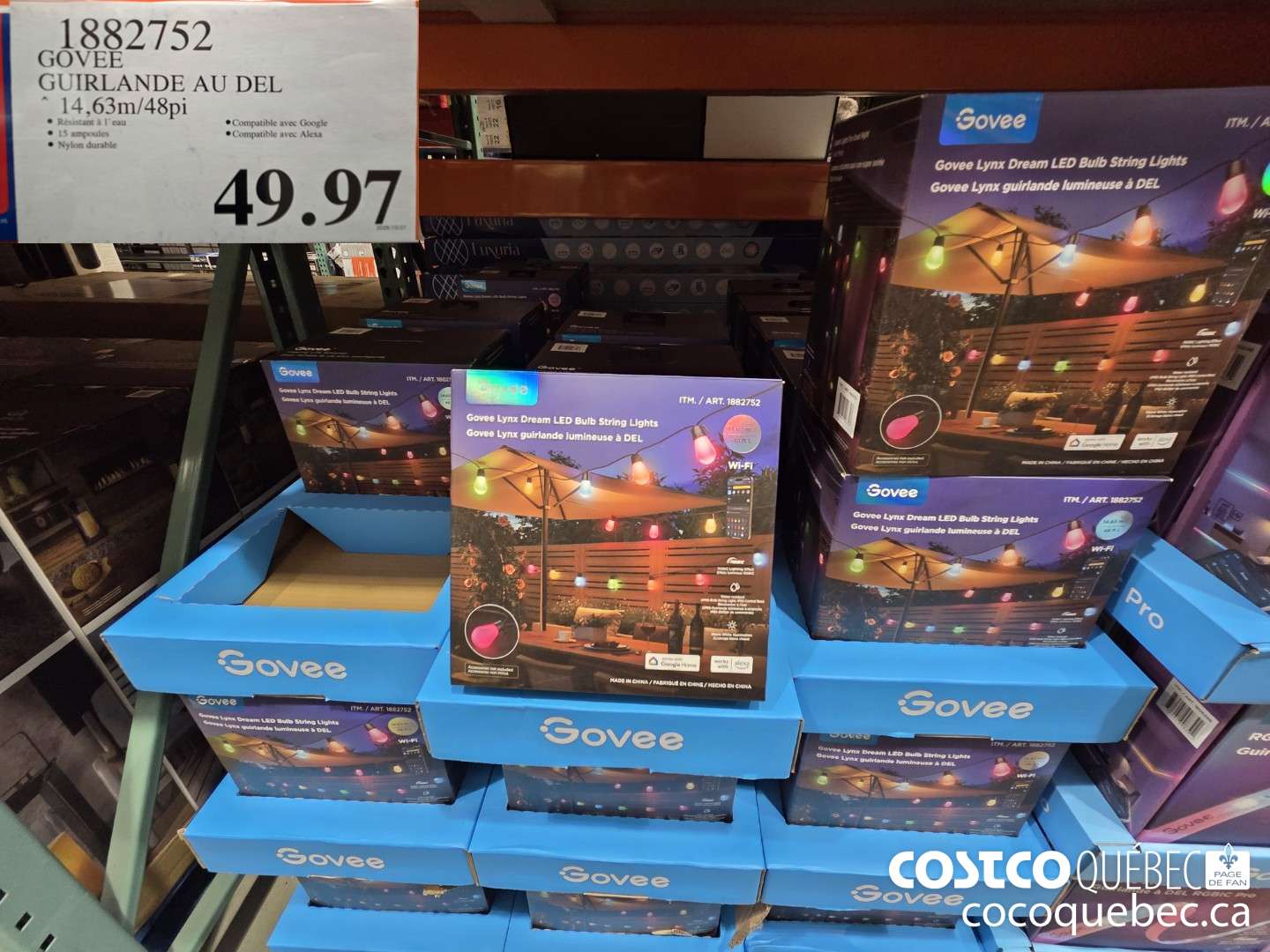 1882752 GOVEE GUIRLANDE AU DEL 14,63M/48PI $49.97