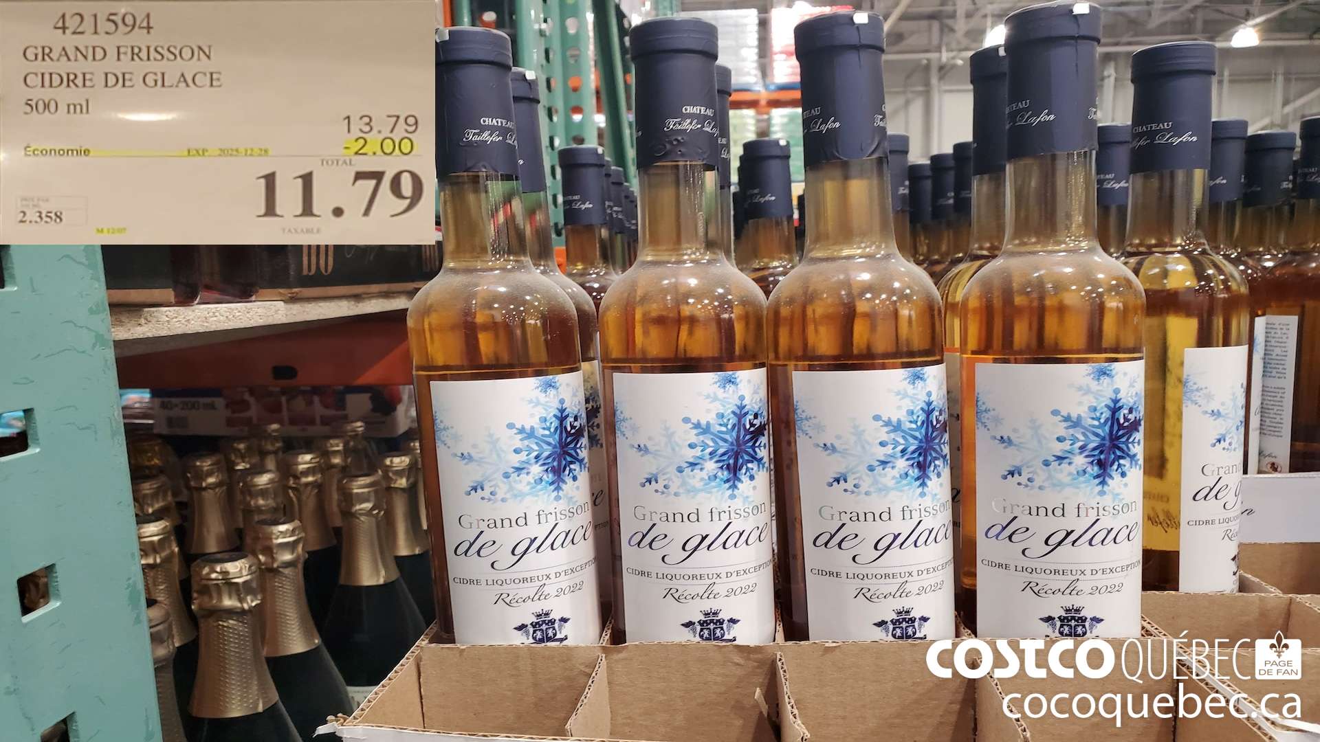421594 GRAND FRISSON CIDRE DE GLACE 500 ML ($2.00 INSTANT SAVINGS EXPIRES ON 2025-12-28) $11.79