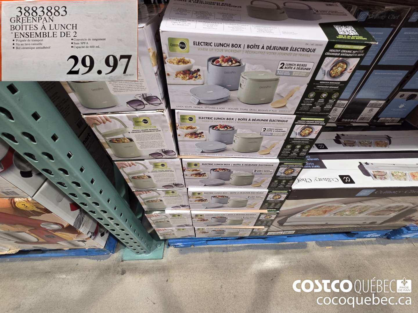 3883883 GREENPAN BOITES A LUNCH ENSEMBLE DE 2 $29.97