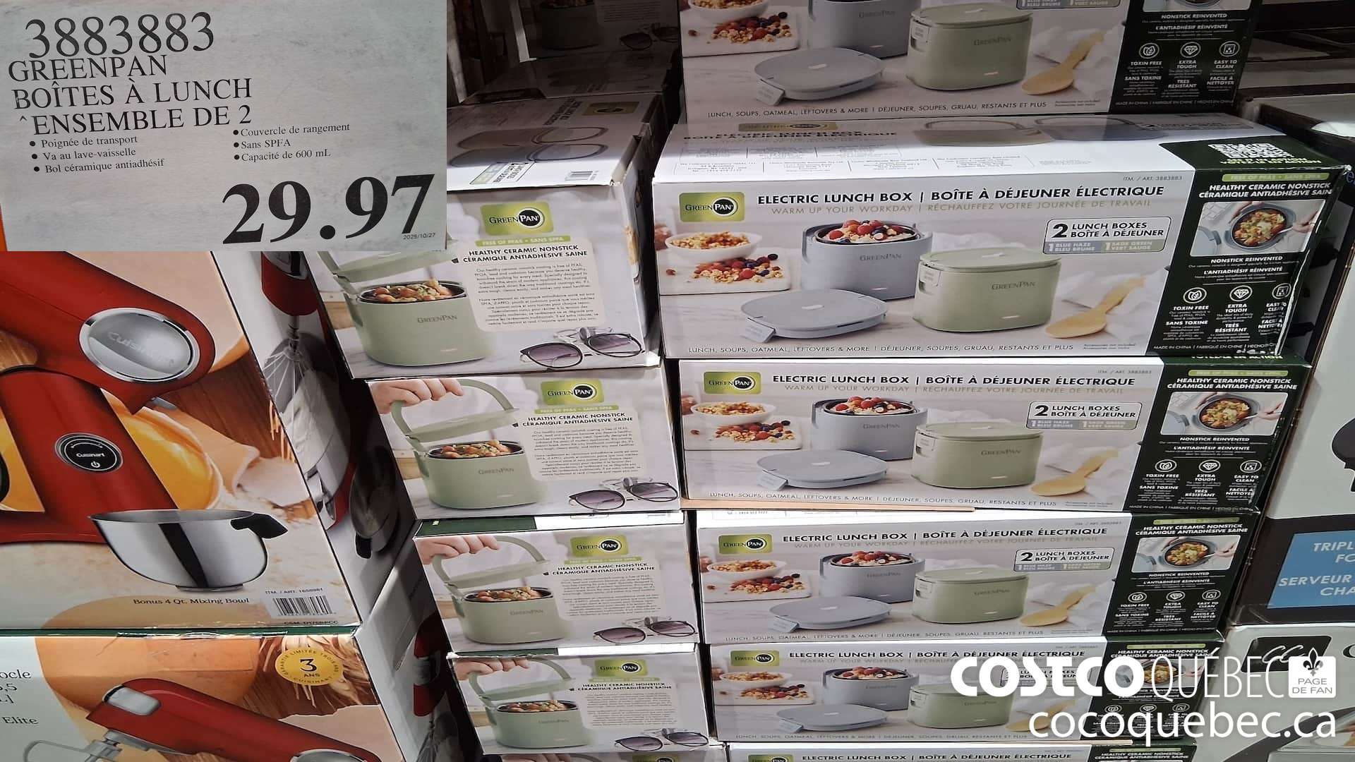 3883883 GREENPAN BOITES A LUNCH ENSEMBLE DE 2 $29.97