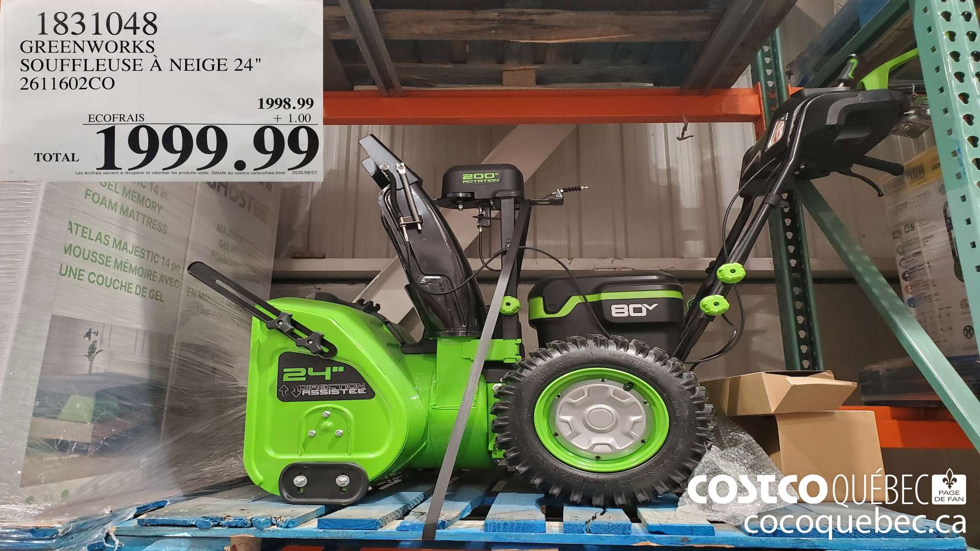 1831048 GREENWORKS SOUFFLEUSE A NEIGE 24