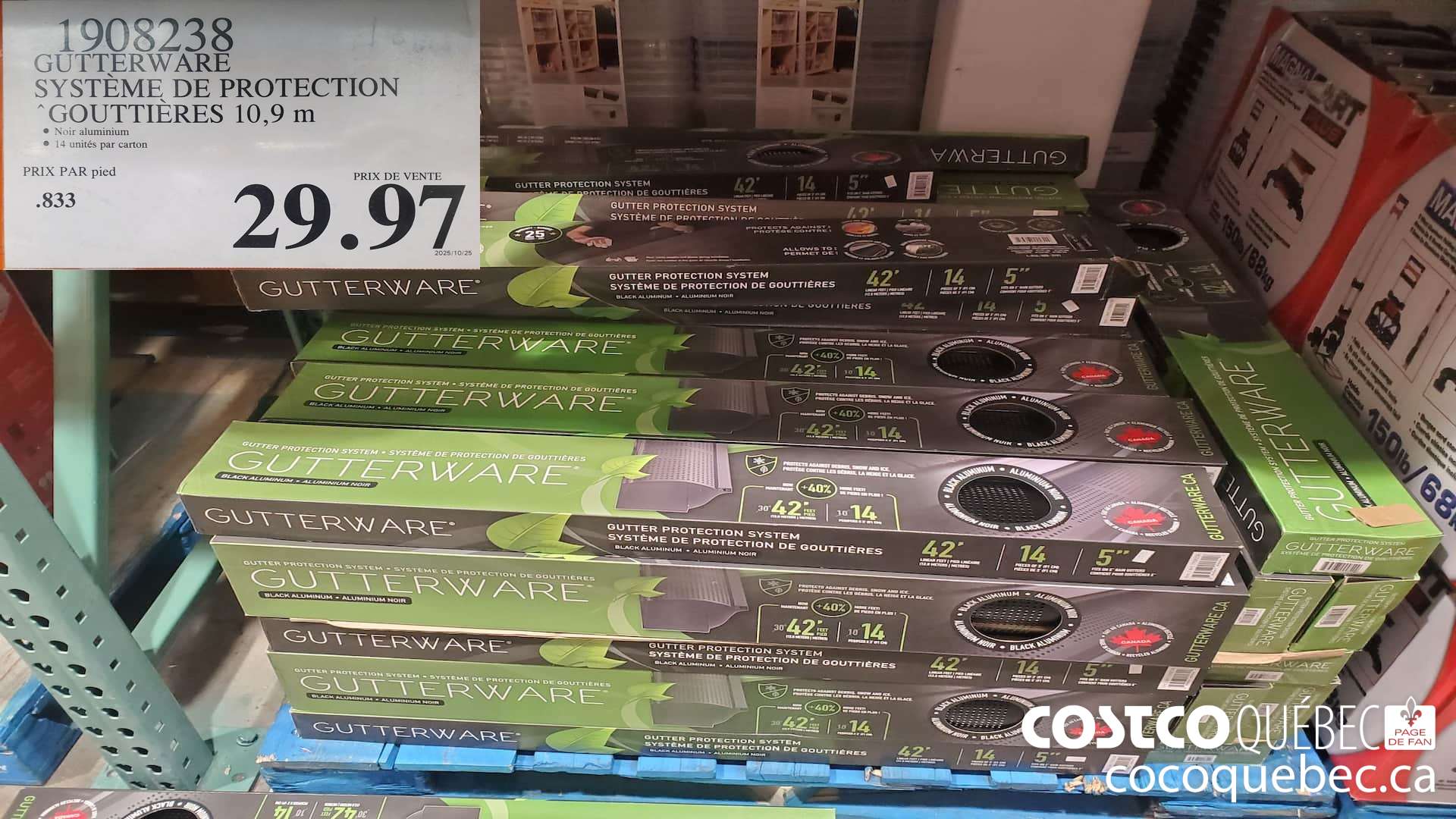 1908238 GUTTERWARE SYSTEME DE PROTECTION GOUTTIERES 10,9 m  $29.97