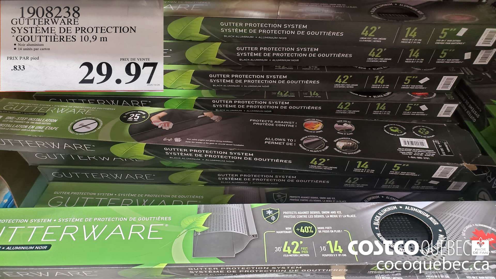 1908238 GUTTERWARE SYSTEME DE PROTECTION GOUTTIERES 10,9 m  $29.97