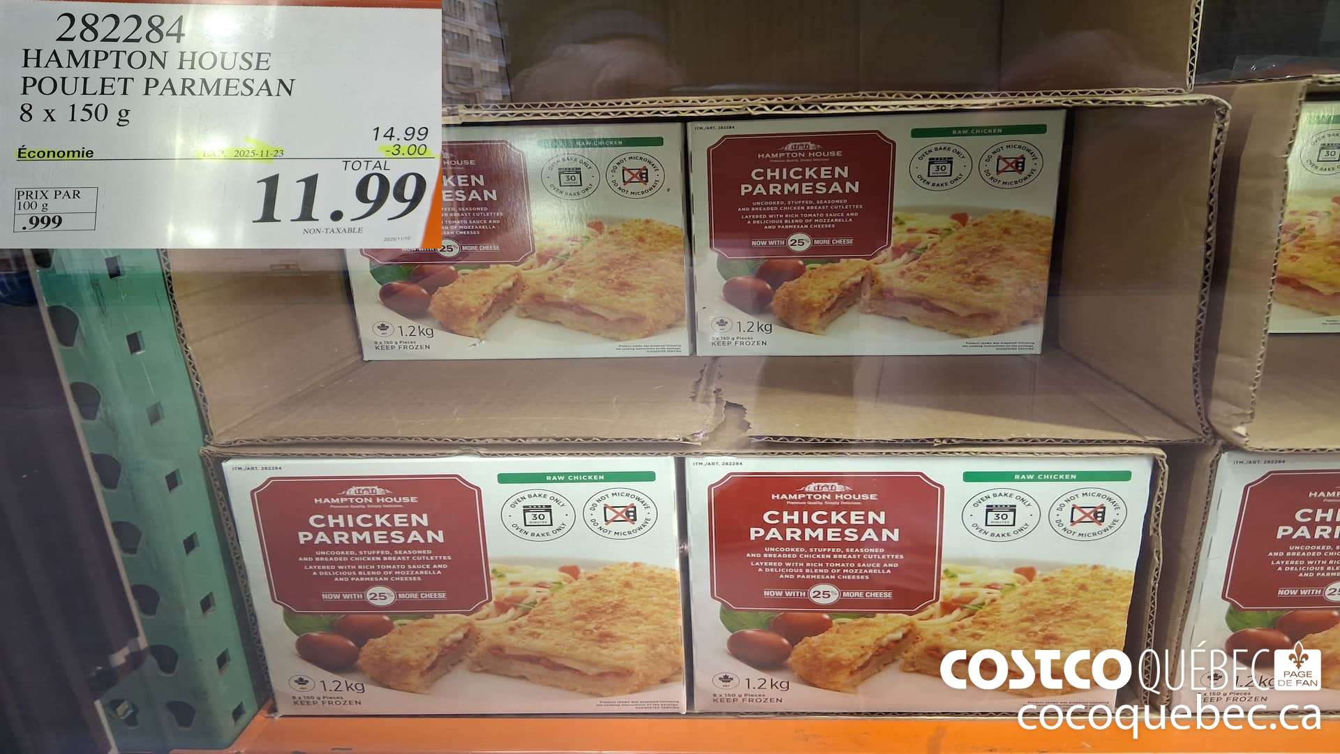 282284 HAMPTON HOUSE POULET PARMESAN 8 X 150G ($3.00 INSTANT SAVINGS EXPIRES ON 2025-11-23) $11.99